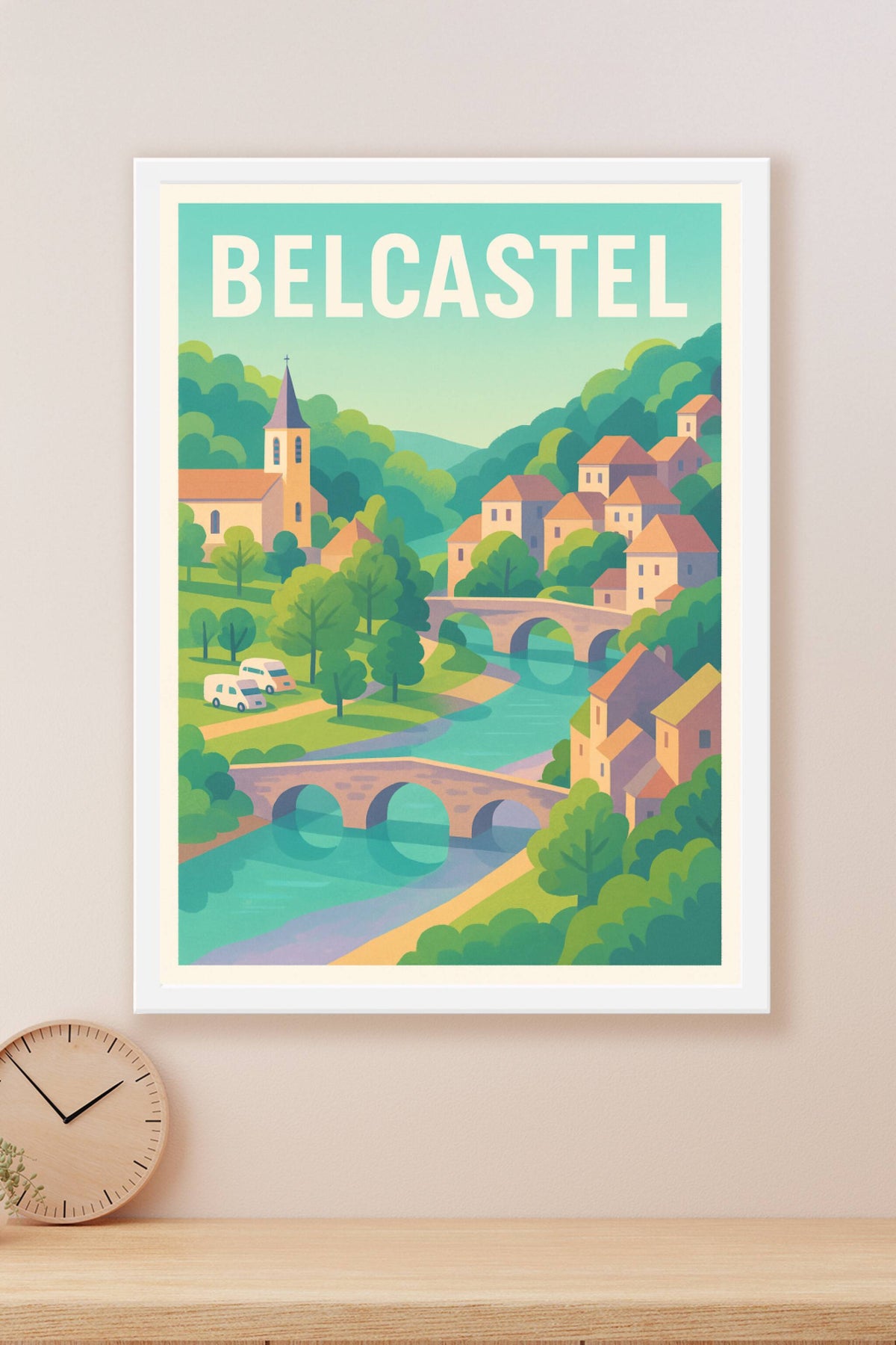 Affiche Belcastel — Charme bucolique au cœur de la nature · poster d'art de Belcastel