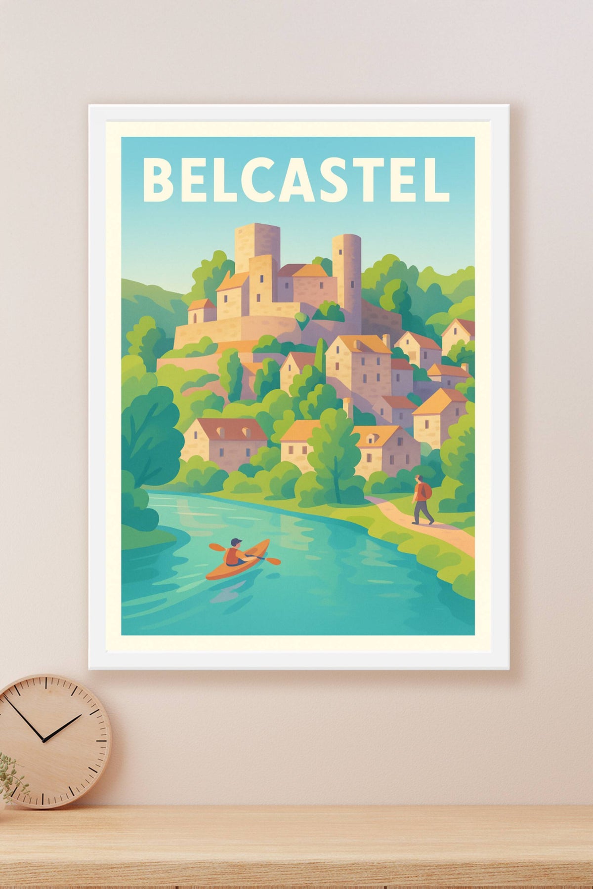 Affiche Belcastel — Escapade bucolique au bord de l'eau · poster d'art de Belcastel