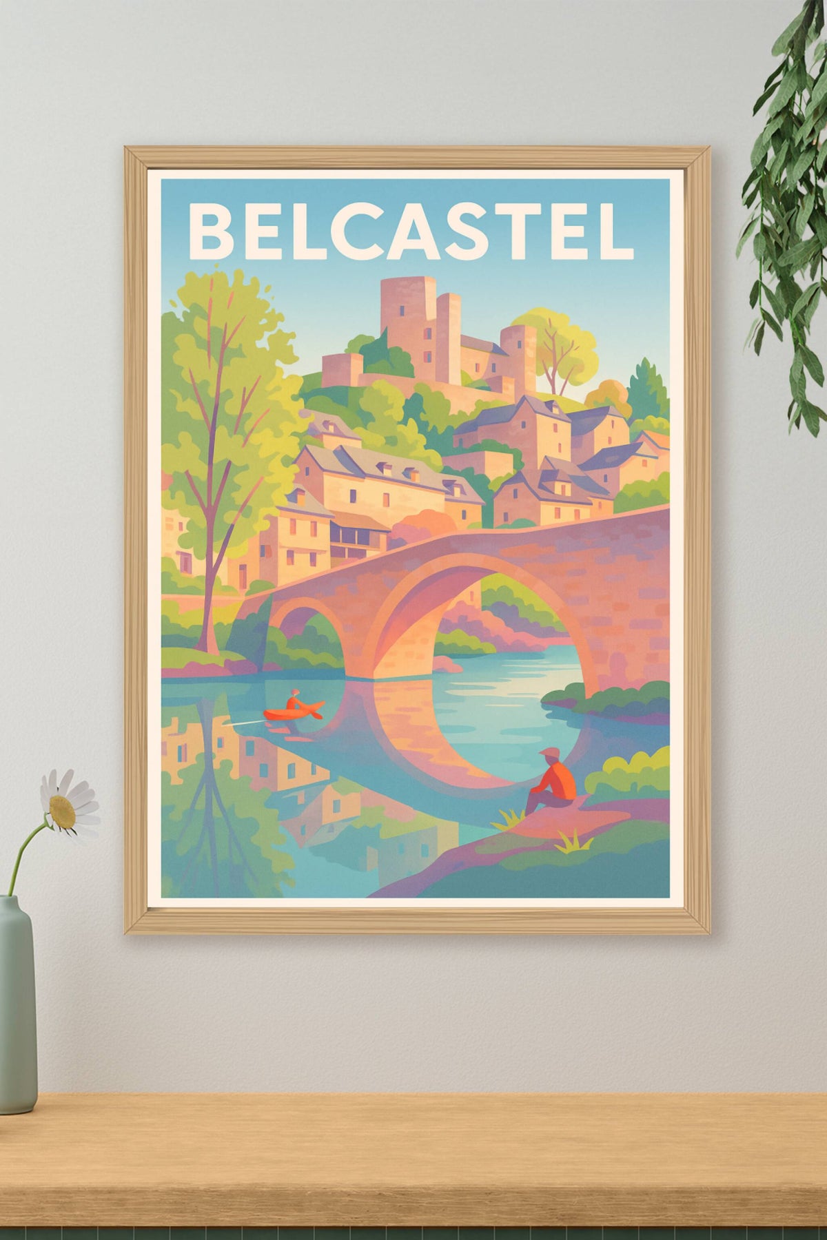 Affiche Belcastel — Charme et sérénité médiévale · poster d'art de Belcastel