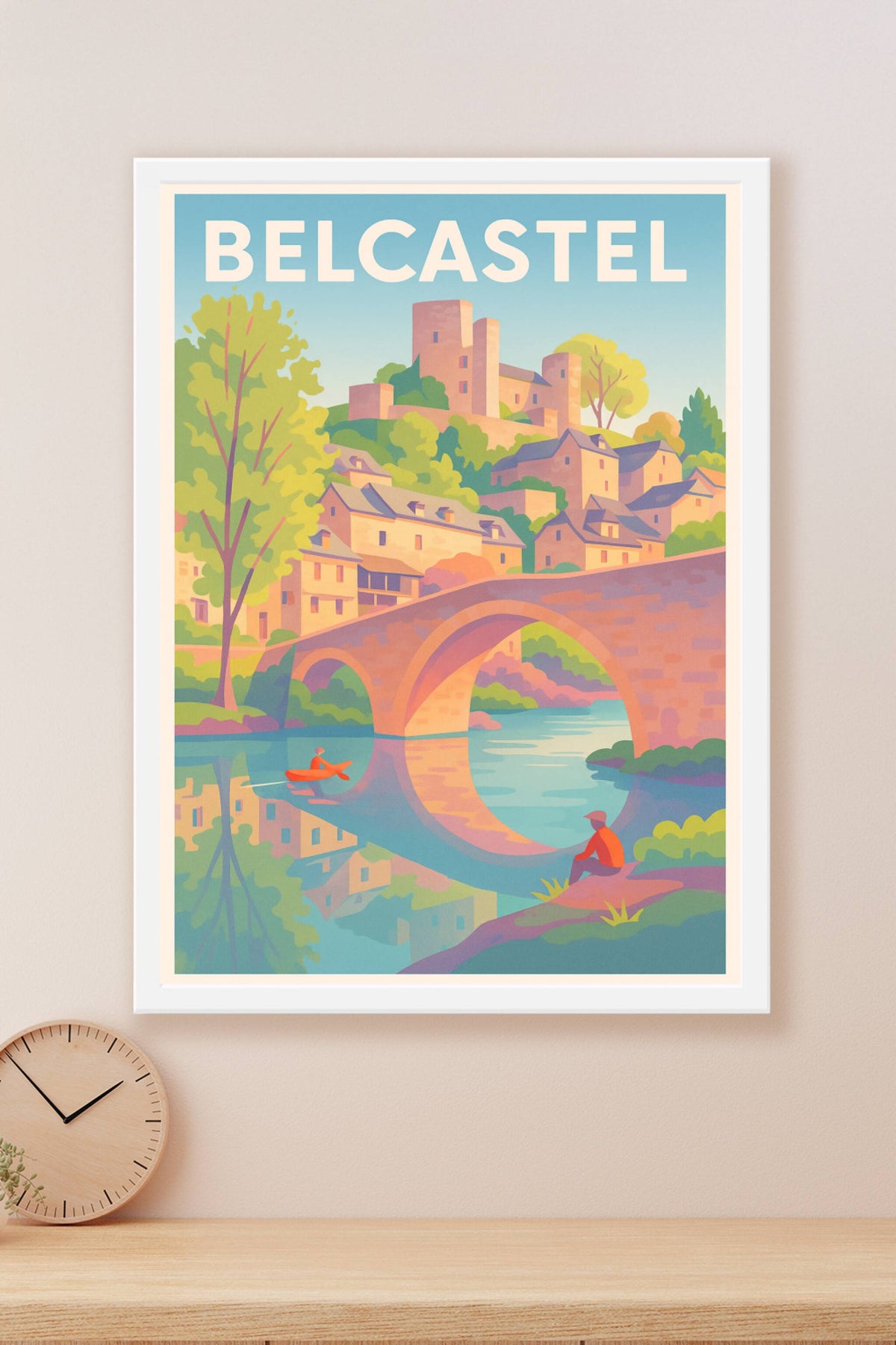 Affiche Belcastel — Charme et sérénité médiévale · poster d'art de Belcastel
