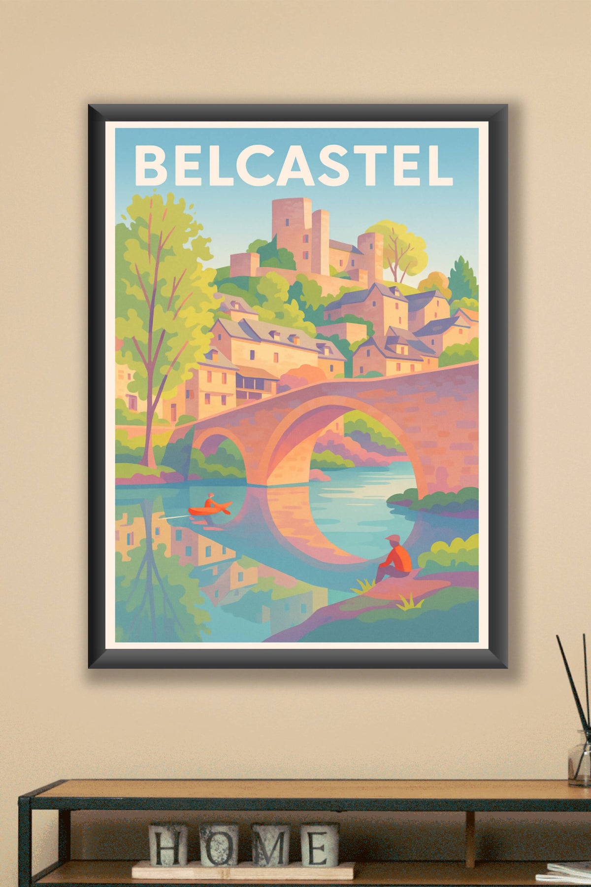 Affiche Belcastel — Charme et sérénité médiévale · poster d'art de Belcastel