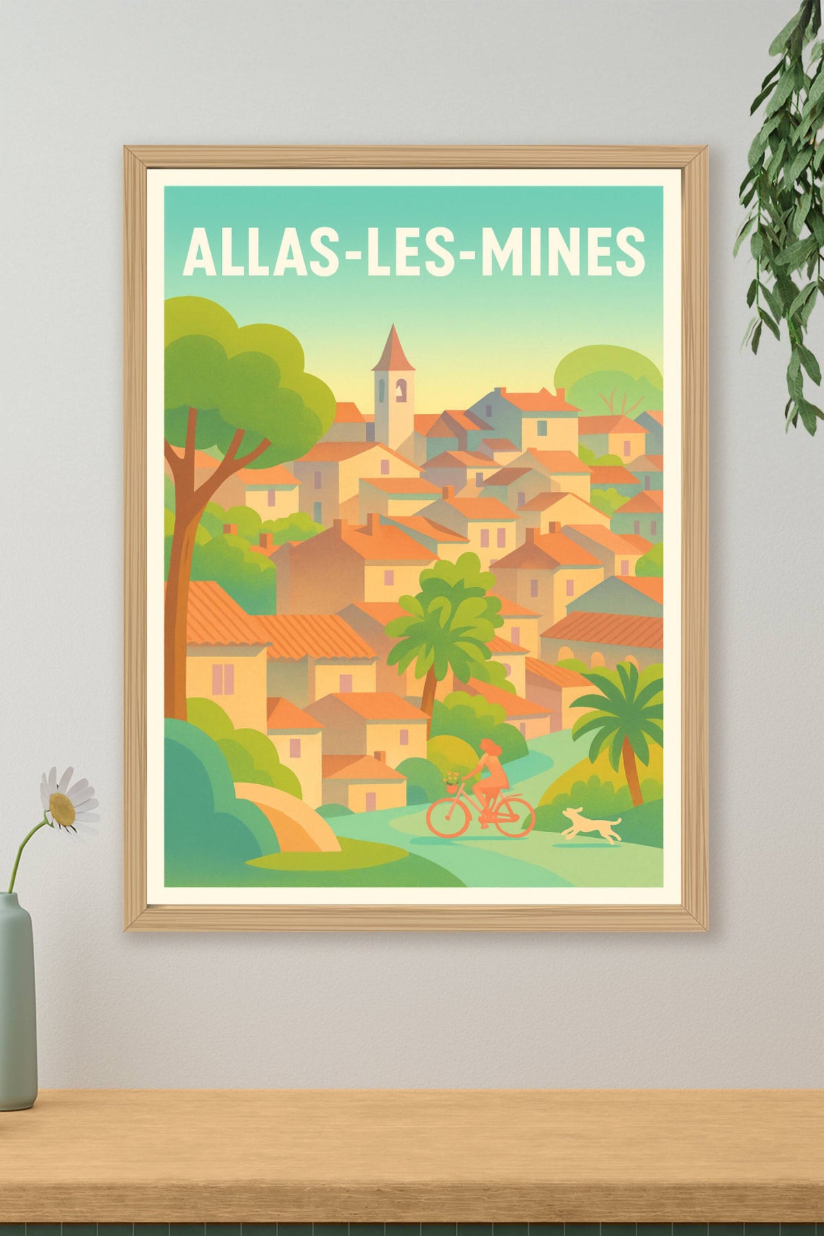 Affiche Allas-les-Mines — Escapade bucolique au cœur du village · poster d'art de Allas-les-Mines