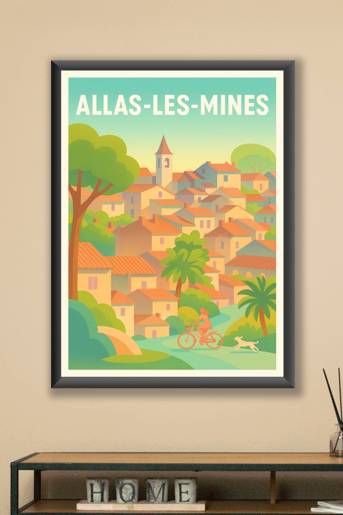 Affiche Allas-les-Mines — Escapade bucolique au cœur du village · poster d'art de Allas-les-Mines