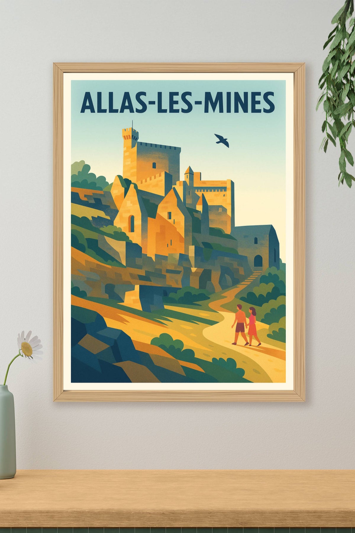 Affiche Allas-les-Mines — Voyage au cœur du patrimoine médiéval · poster d'art de Allas-les-Mines