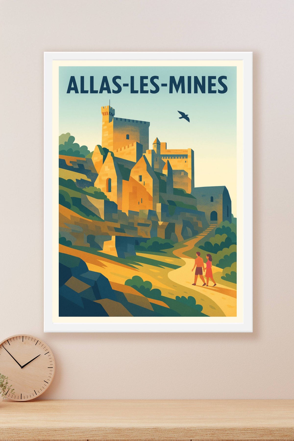 Affiche Allas-les-Mines — Voyage au cœur du patrimoine médiéval · poster d'art de Allas-les-Mines
