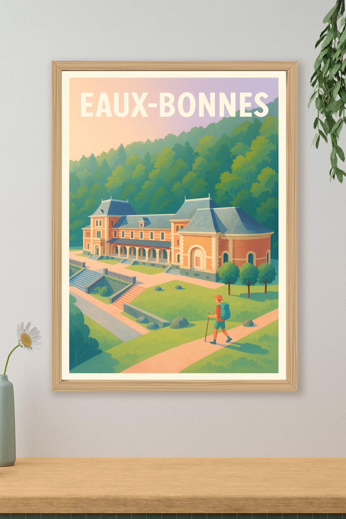 Affiche Eaux-Bonnes — Escapade Nature et Patrimoine · poster d'art de Eaux-Bonnes