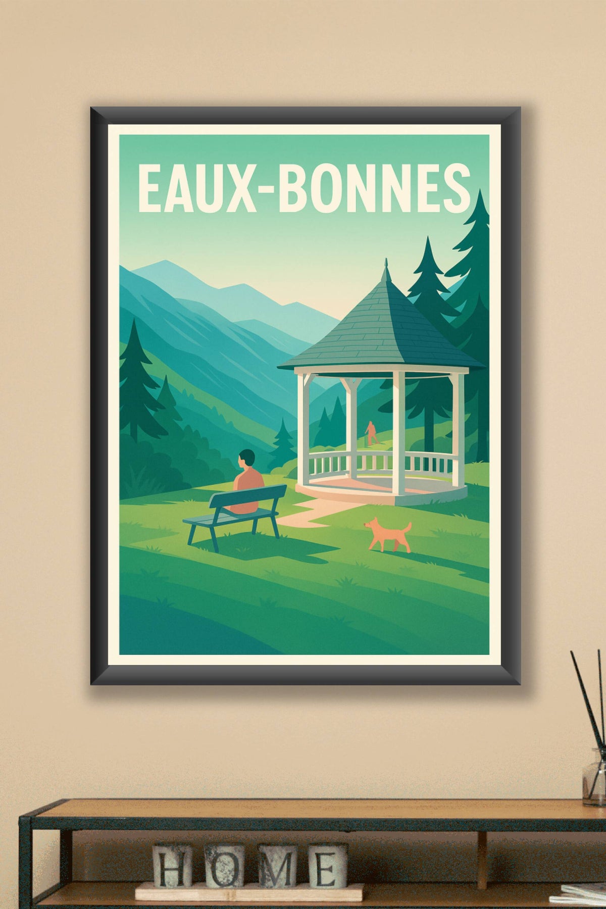 Affiche Eaux-Bonnes — Havre de paix au cœur des Pyrénées · poster d'art de Eaux-Bonnes