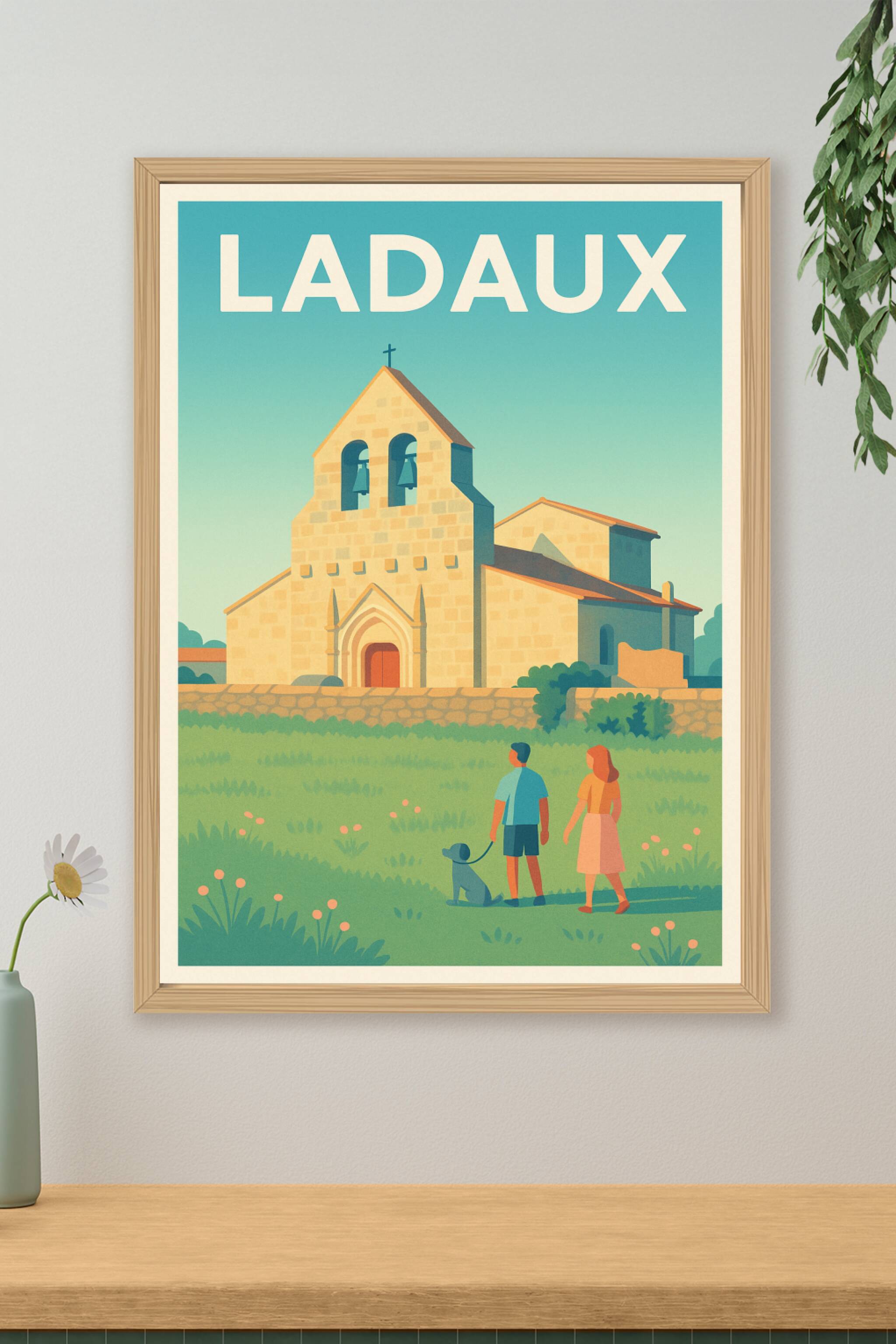 Affiche Ladaux — Charme et sérénité au cœur du vignoble · poster d'art de Ladaux