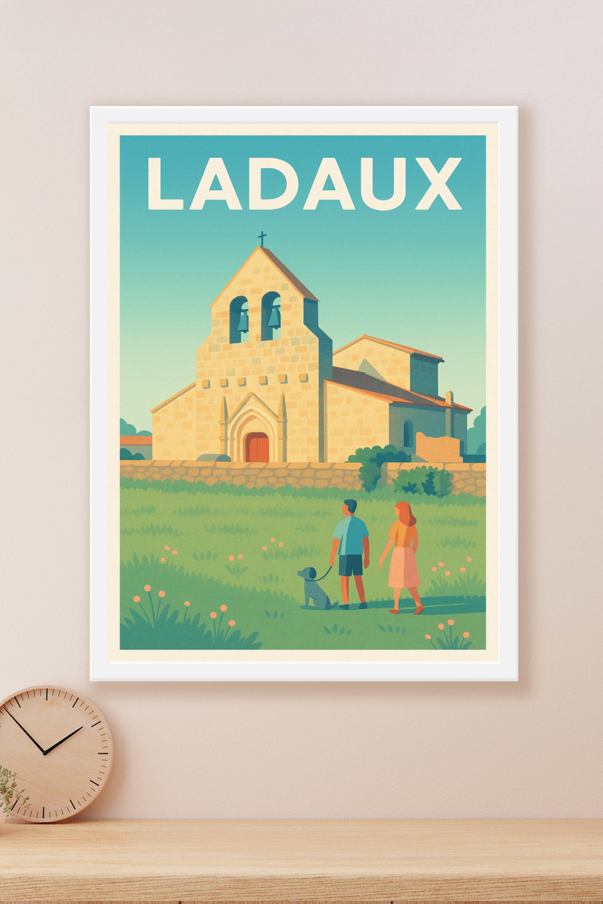 Affiche Ladaux — Charme et sérénité au cœur du vignoble · poster d'art de Ladaux