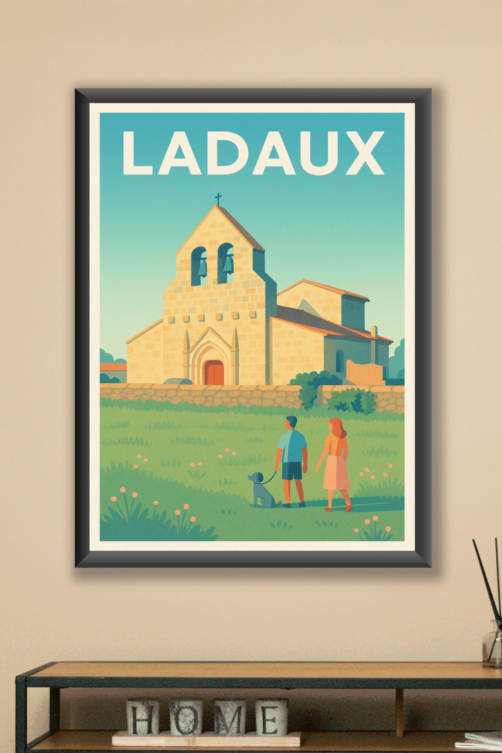 Affiche Ladaux — Charme et sérénité au cœur du vignoble · poster d'art de Ladaux