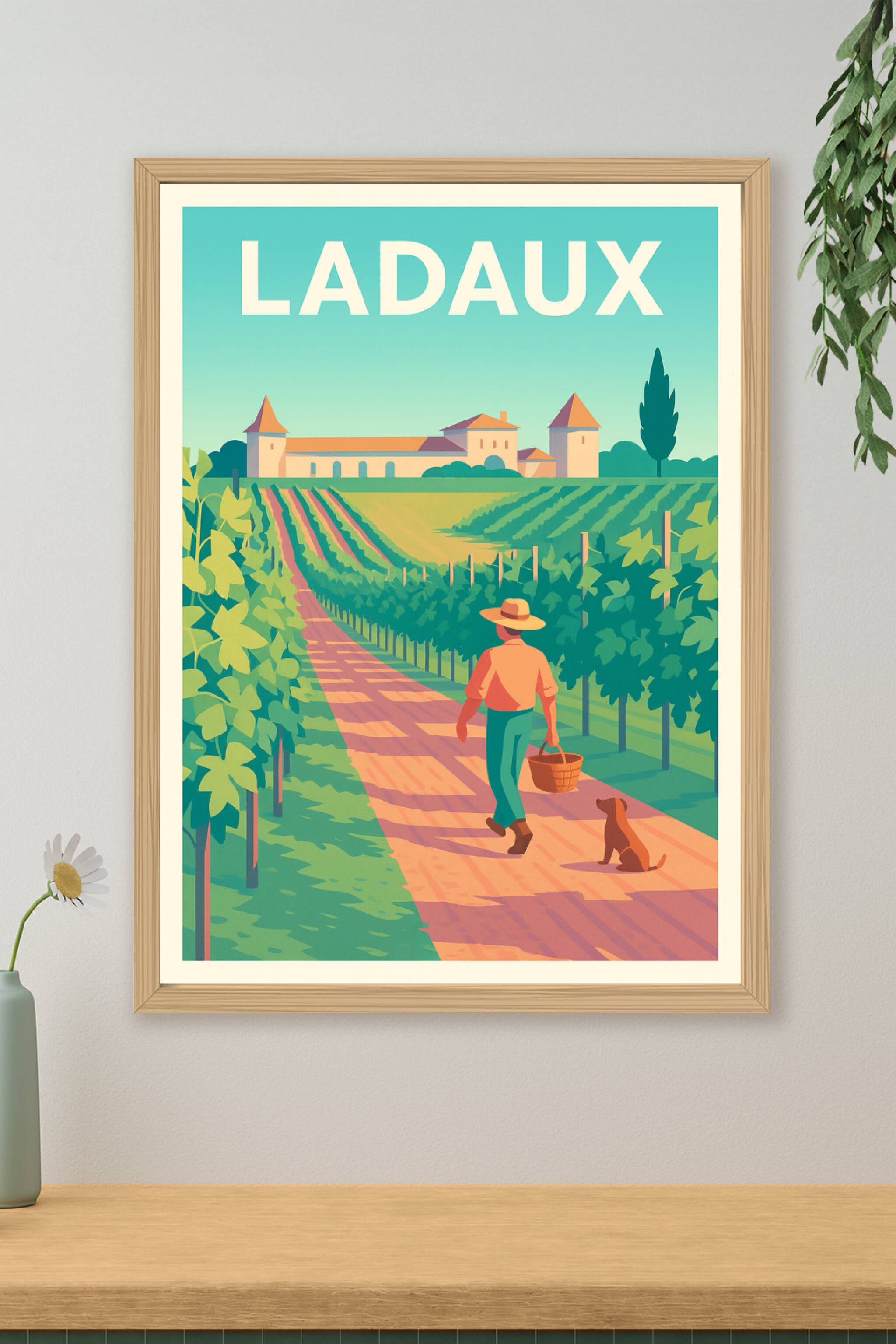 Affiche Ladaux — Ballade au cœur des vignobles · poster d'art de Ladaux