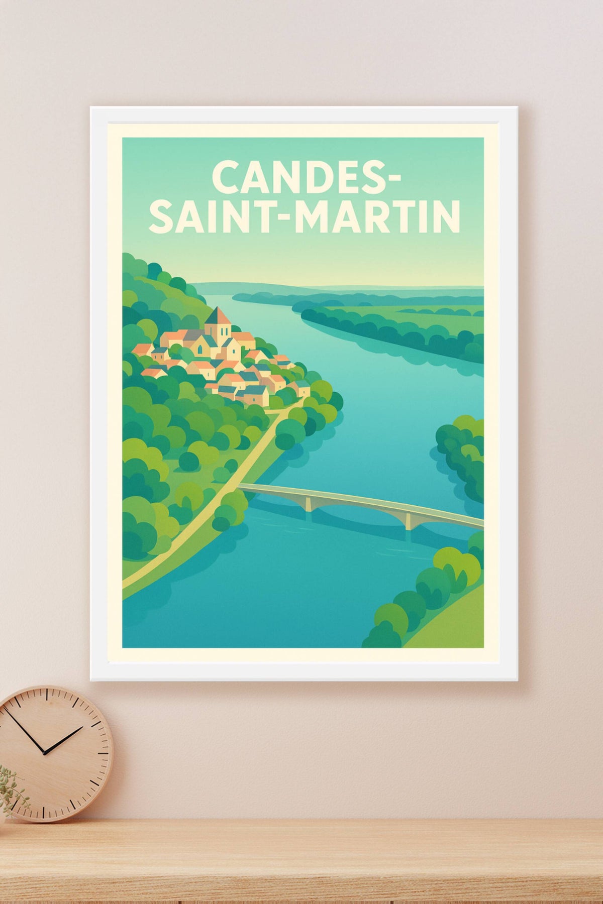 Affiche Candes-Saint-Martin — L'élégance d'un village sur la Loire · poster d'art de Candes-Saint-Martin