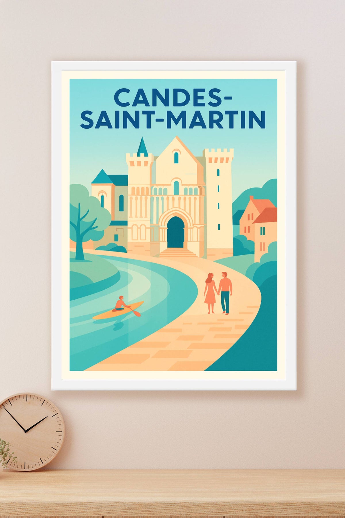 Affiche Candes-Saint-Martin — Charme et sérénité médiévale · poster d'art de Candes-Saint-Martin