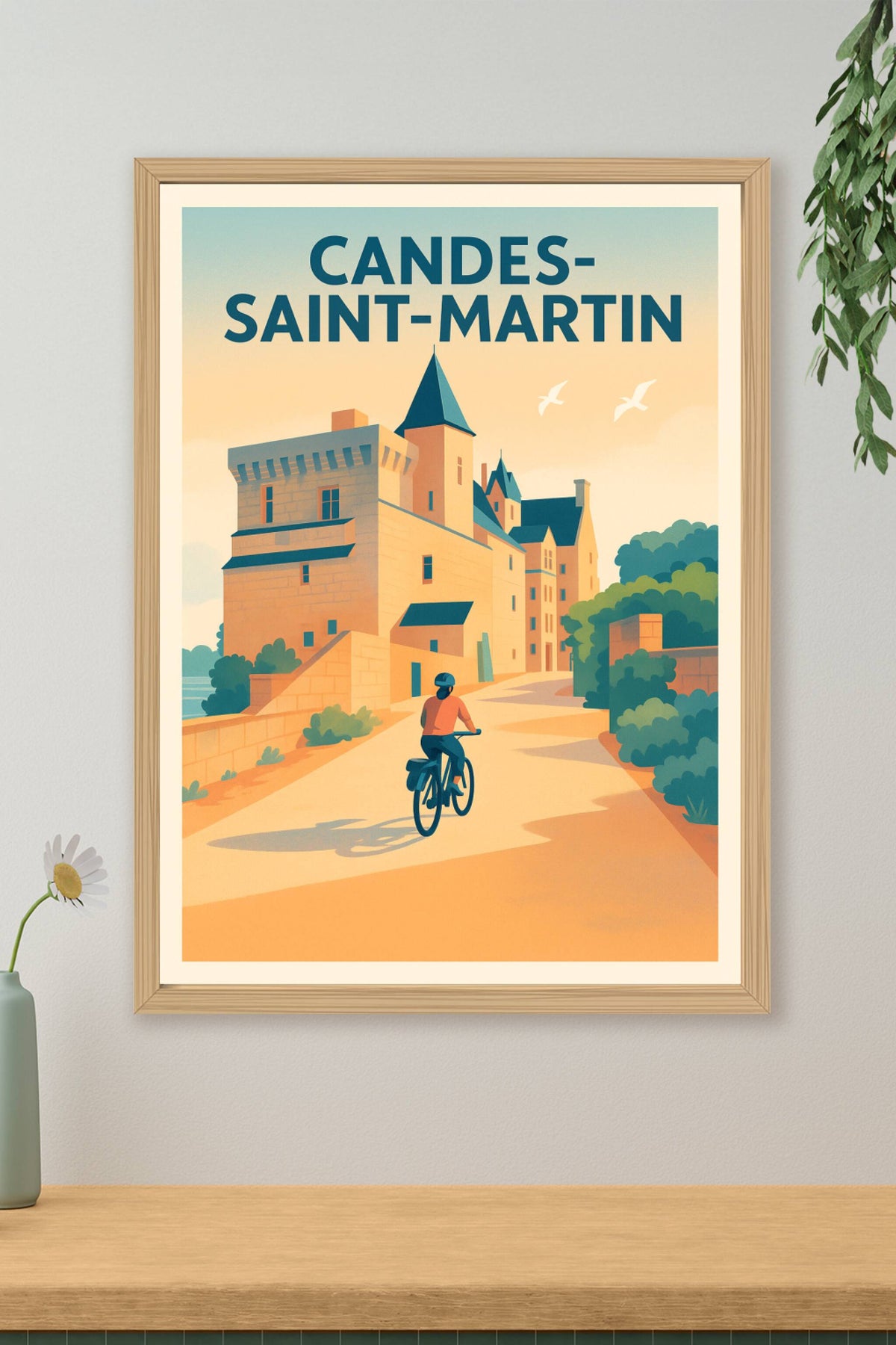 Affiche Candes-Saint-Martin — L'élégance intemporelle au fil de la Loire · poster d'art de Candes-Saint-Martin