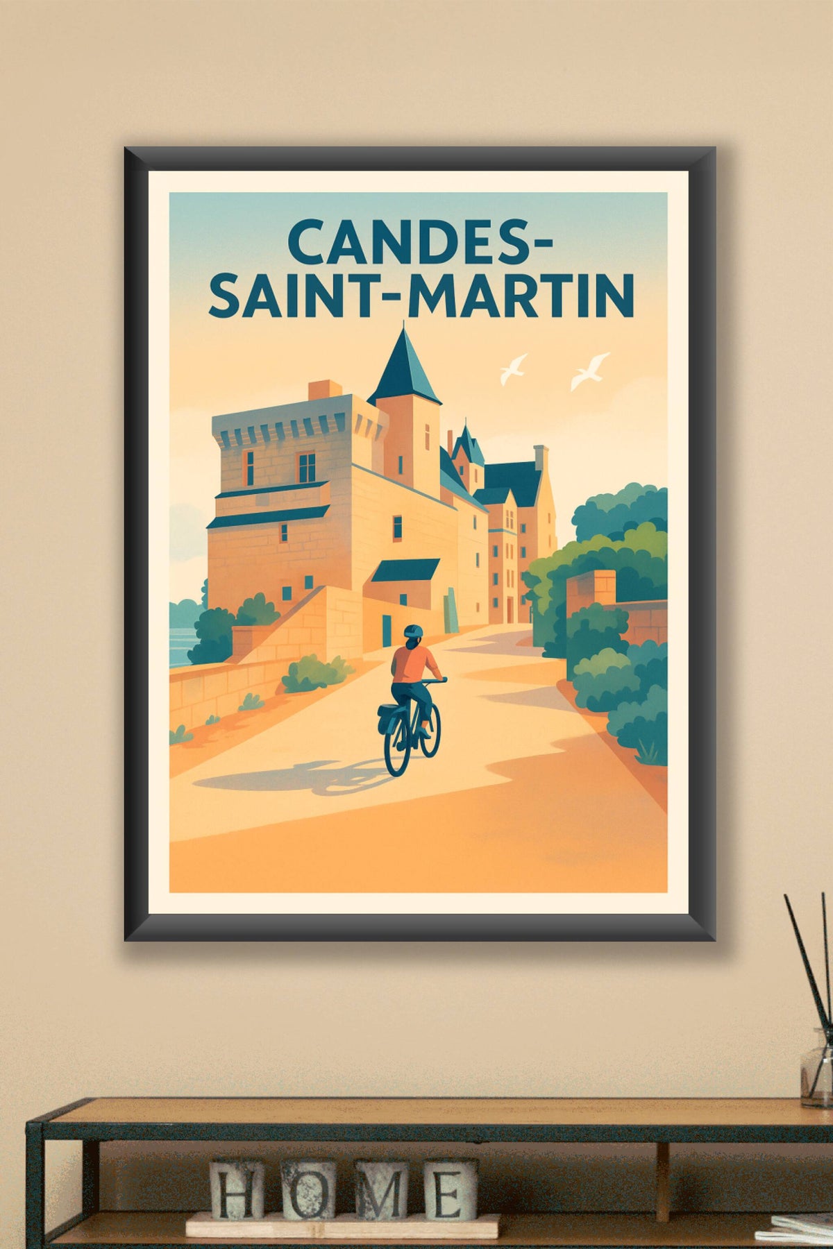 Affiche Candes-Saint-Martin — L'élégance intemporelle au fil de la Loire · poster d'art de Candes-Saint-Martin