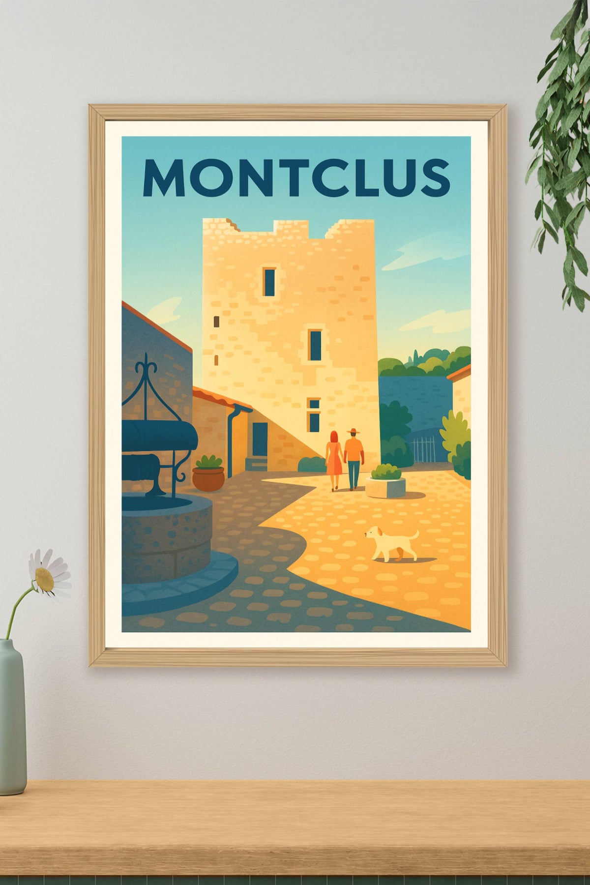 Affiche Montclus — Charme et sérénité au cœur du village · poster d'art de Montclus