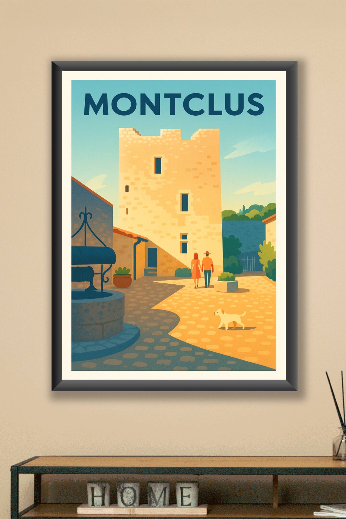 Affiche Montclus — Charme et sérénité au cœur du village · poster d'art de Montclus