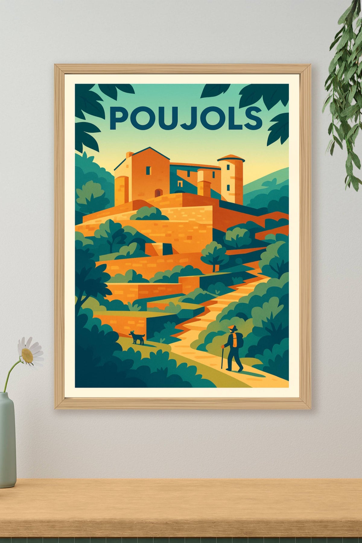 Affiche Poujols — L'escapade pittoresque au cœur de la nature · poster d'art de Poujols