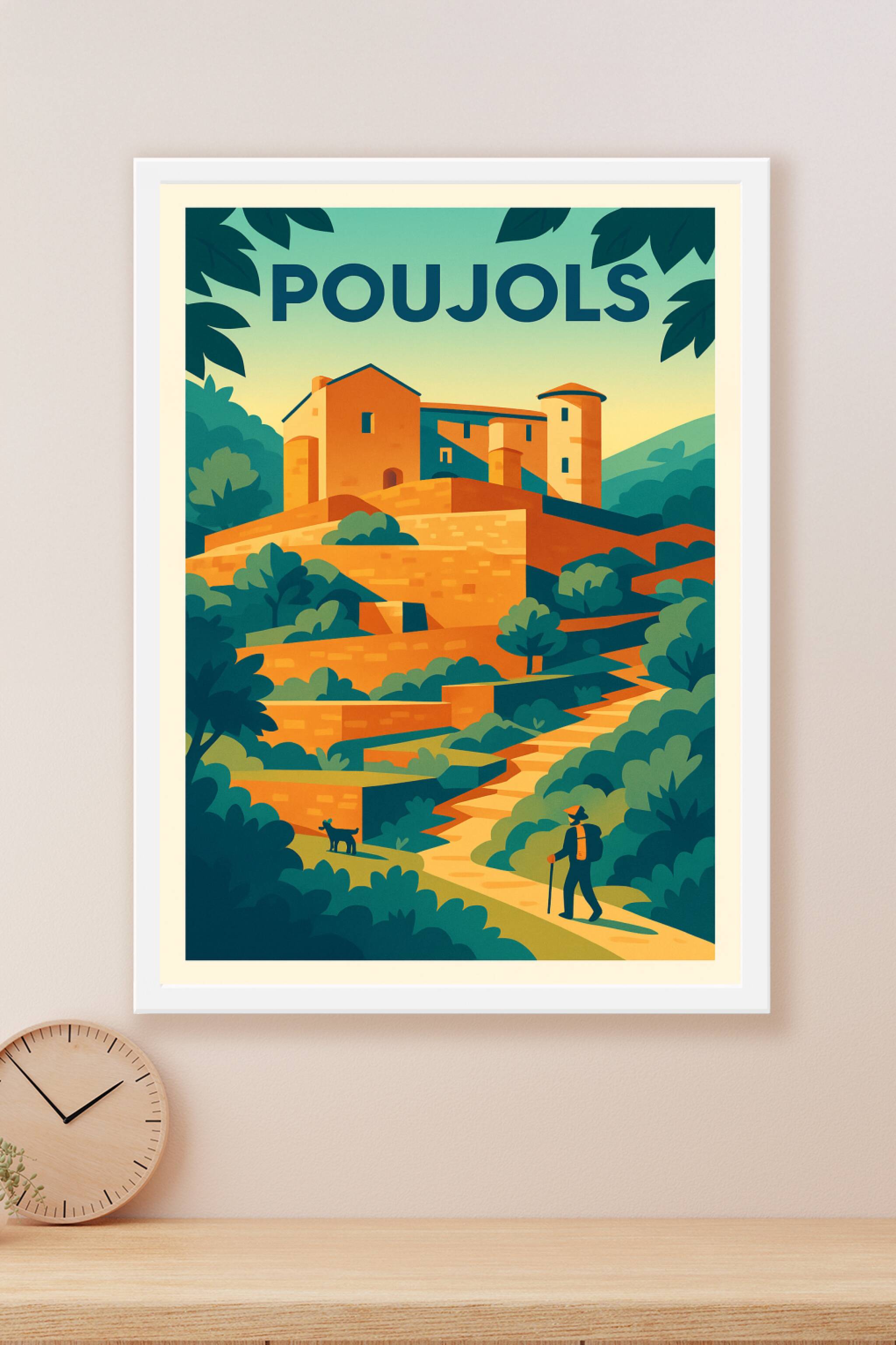 Affiche Poujols — L'escapade pittoresque au cœur de la nature · poster d'art de Poujols