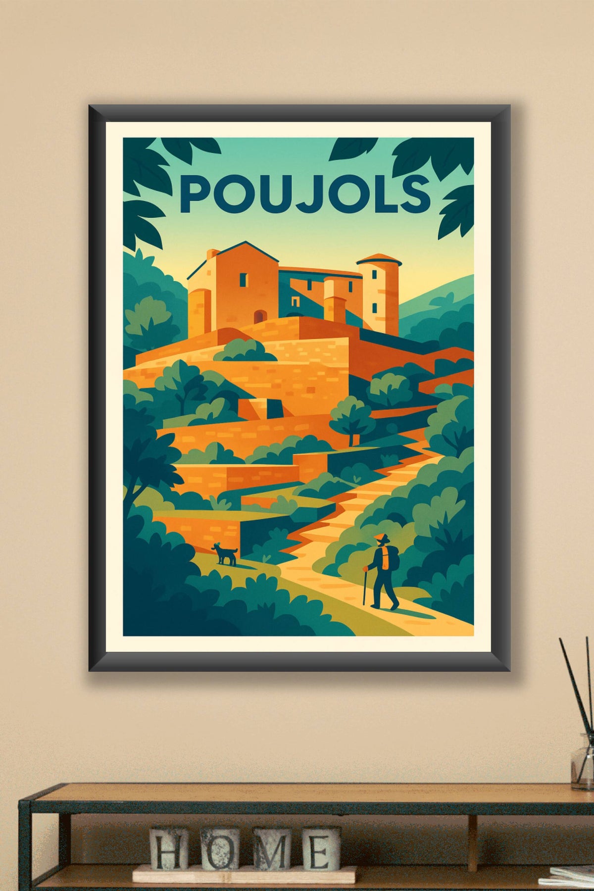 Affiche Poujols — L'escapade pittoresque au cœur de la nature · poster d'art de Poujols