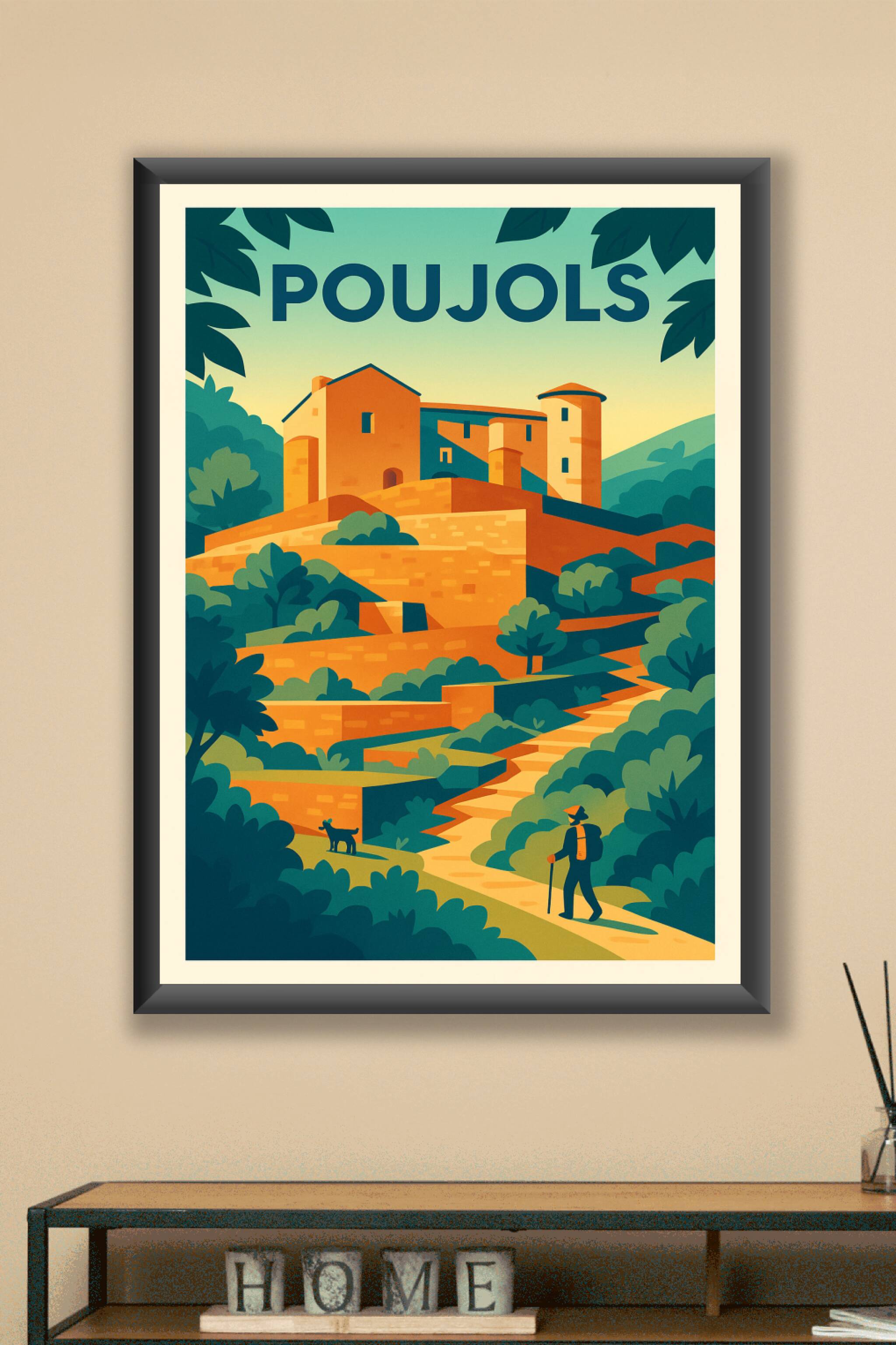 Affiche Poujols — L'escapade pittoresque au cœur de la nature · poster d'art de Poujols