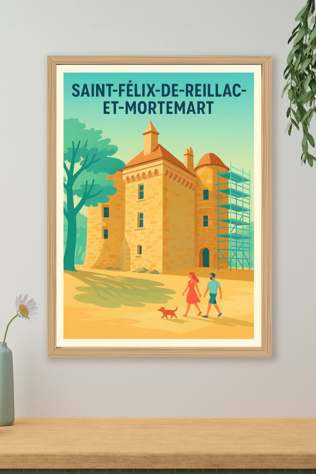 Affiche Saint-Félix-de-Reillac-et-Mortemart — Charme et histoire au cœur de la Dordogne · poster d'art de Saint-Félix-de-Reillac-et-Mortemart