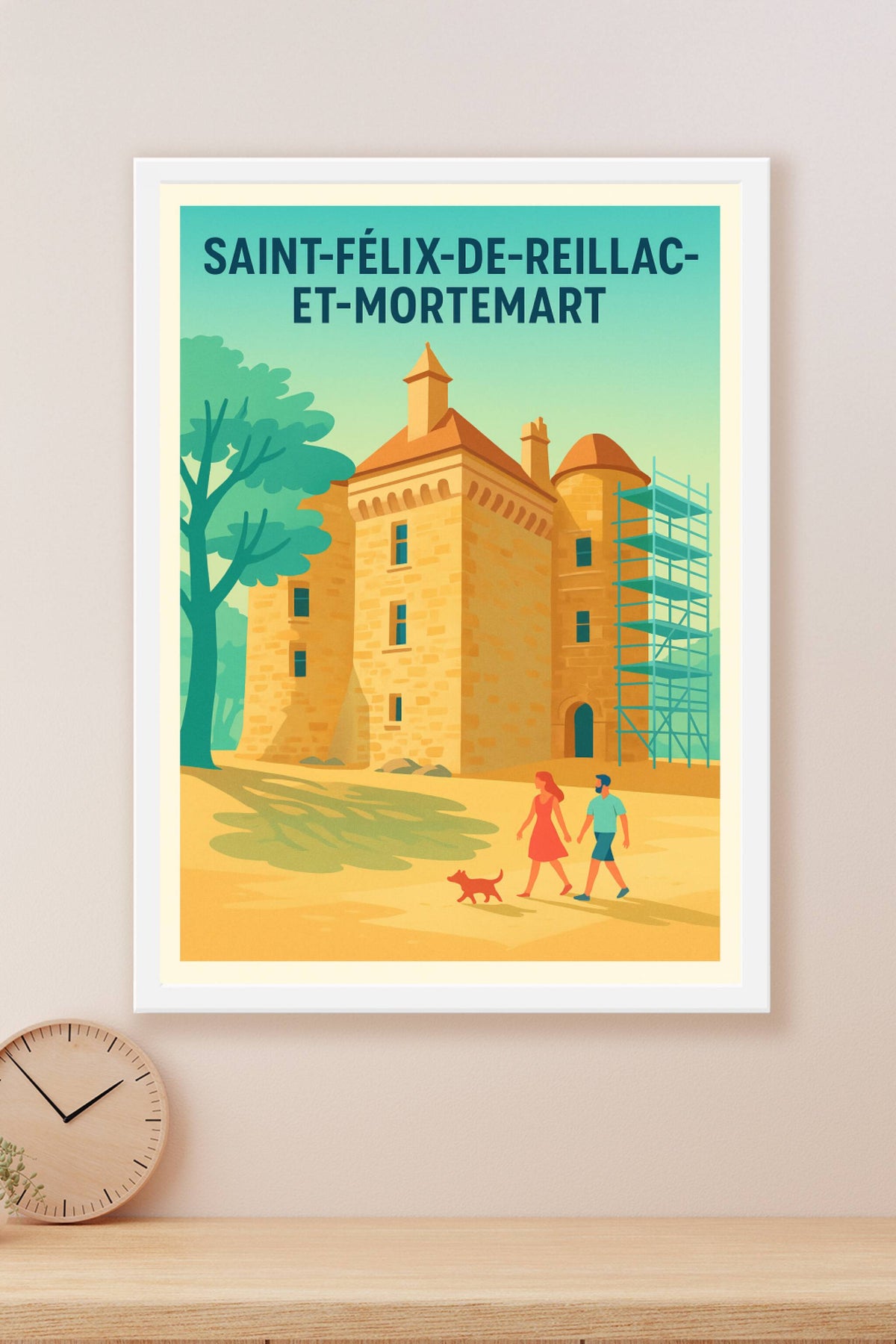 Affiche Saint-Félix-de-Reillac-et-Mortemart — Charme et histoire au cœur de la Dordogne · poster d'art de Saint-Félix-de-Reillac-et-Mortemart