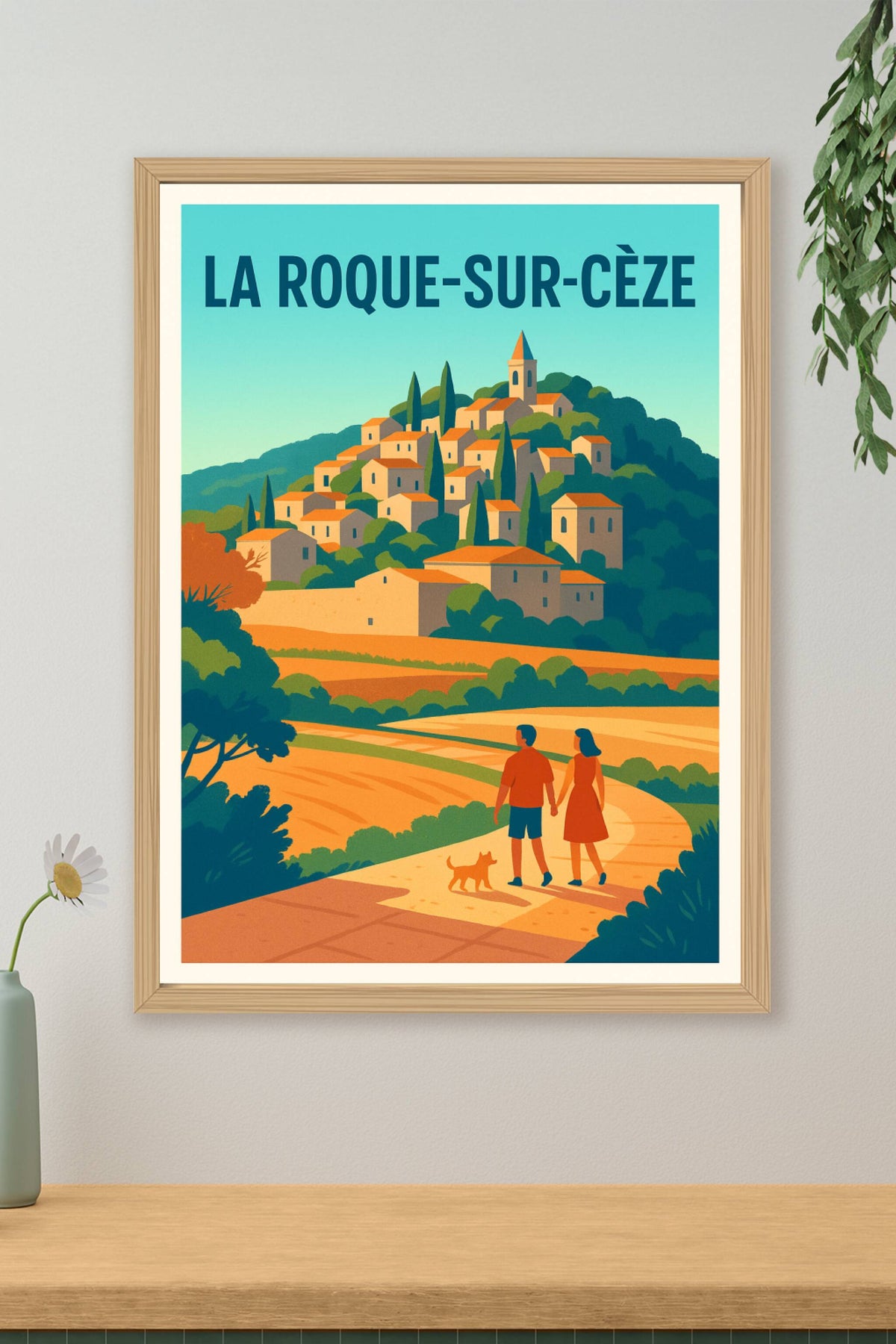 Affiche La Roque-sur-Cèze — Charme et sérénité en pleine nature · poster d'art de La Roque-sur-Cèze