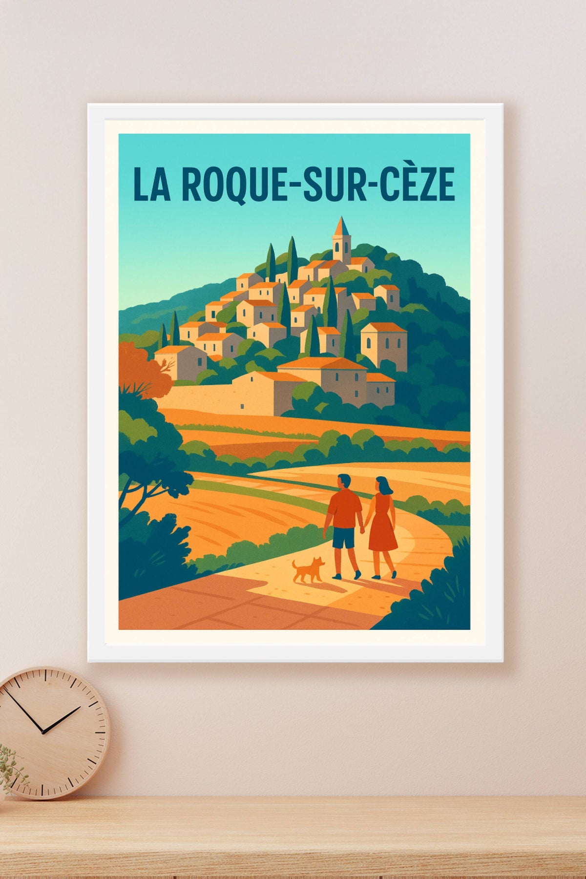 Affiche La Roque-sur-Cèze — Charme et sérénité en pleine nature · poster d'art de La Roque-sur-Cèze