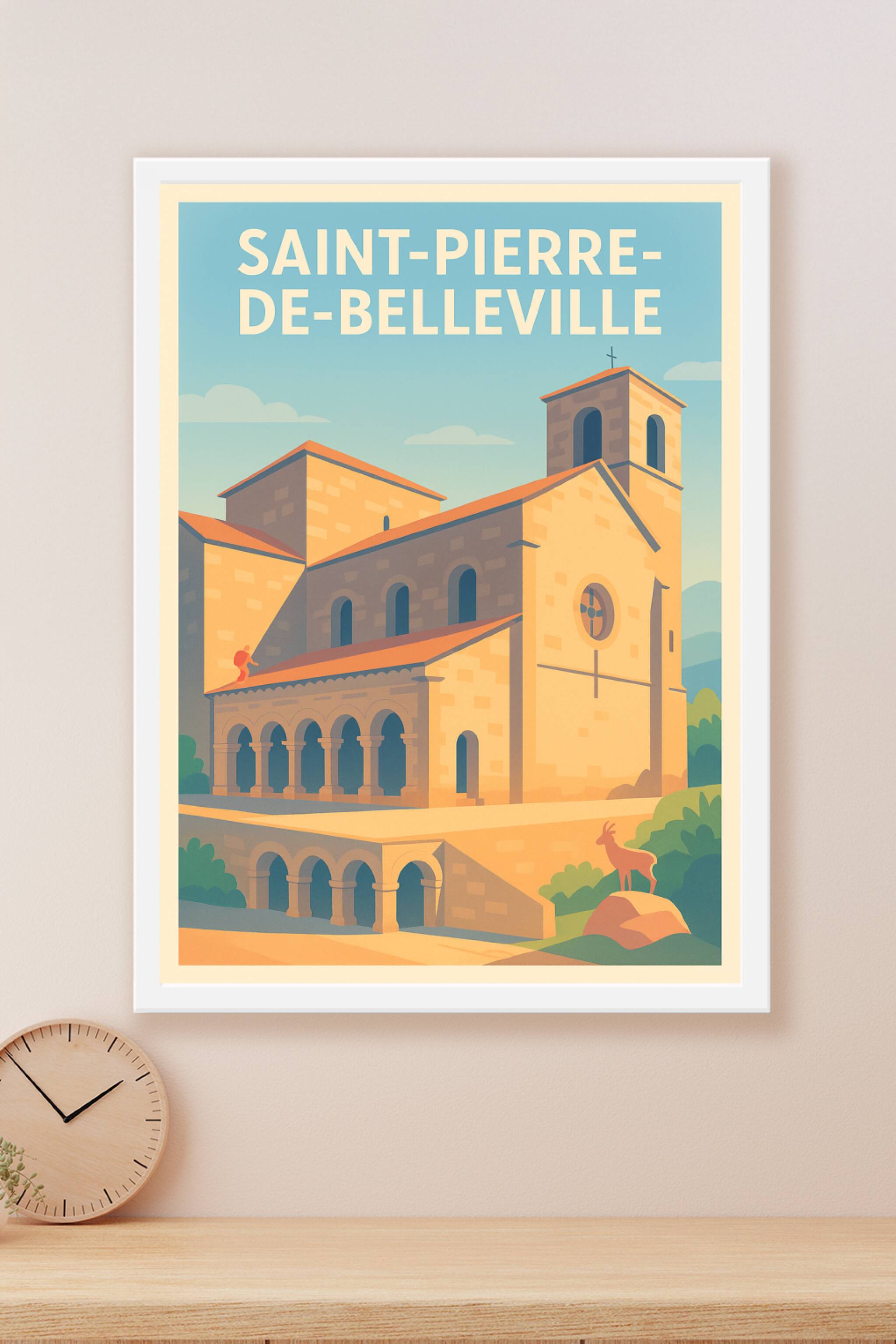 Affiche Saint-Pierre-de-Belleville — L'élégance architecturale savoyarde · poster d'art de Saint-Pierre-de-Belleville