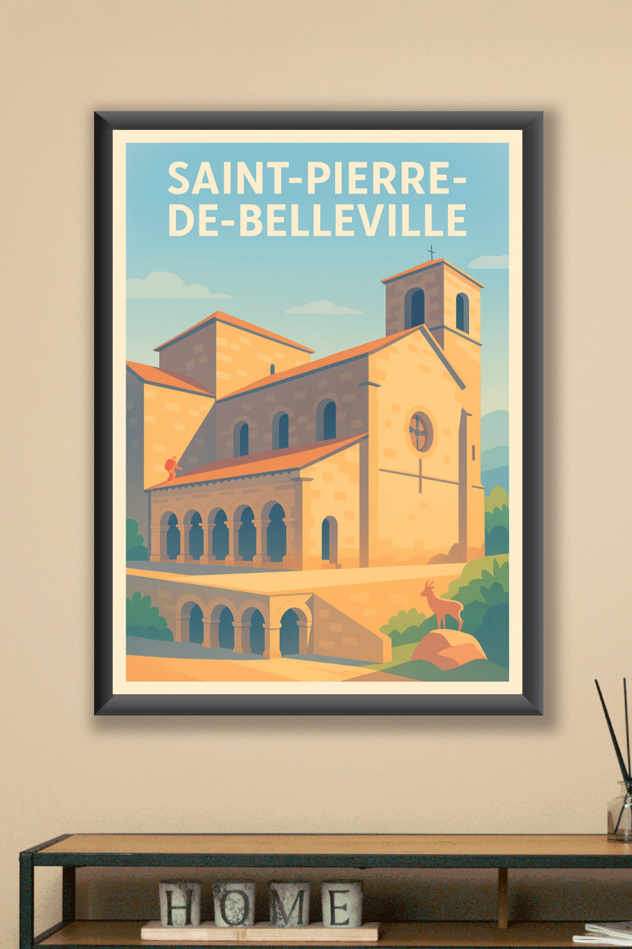 Affiche Saint-Pierre-de-Belleville — L'élégance architecturale savoyarde · poster d'art de Saint-Pierre-de-Belleville