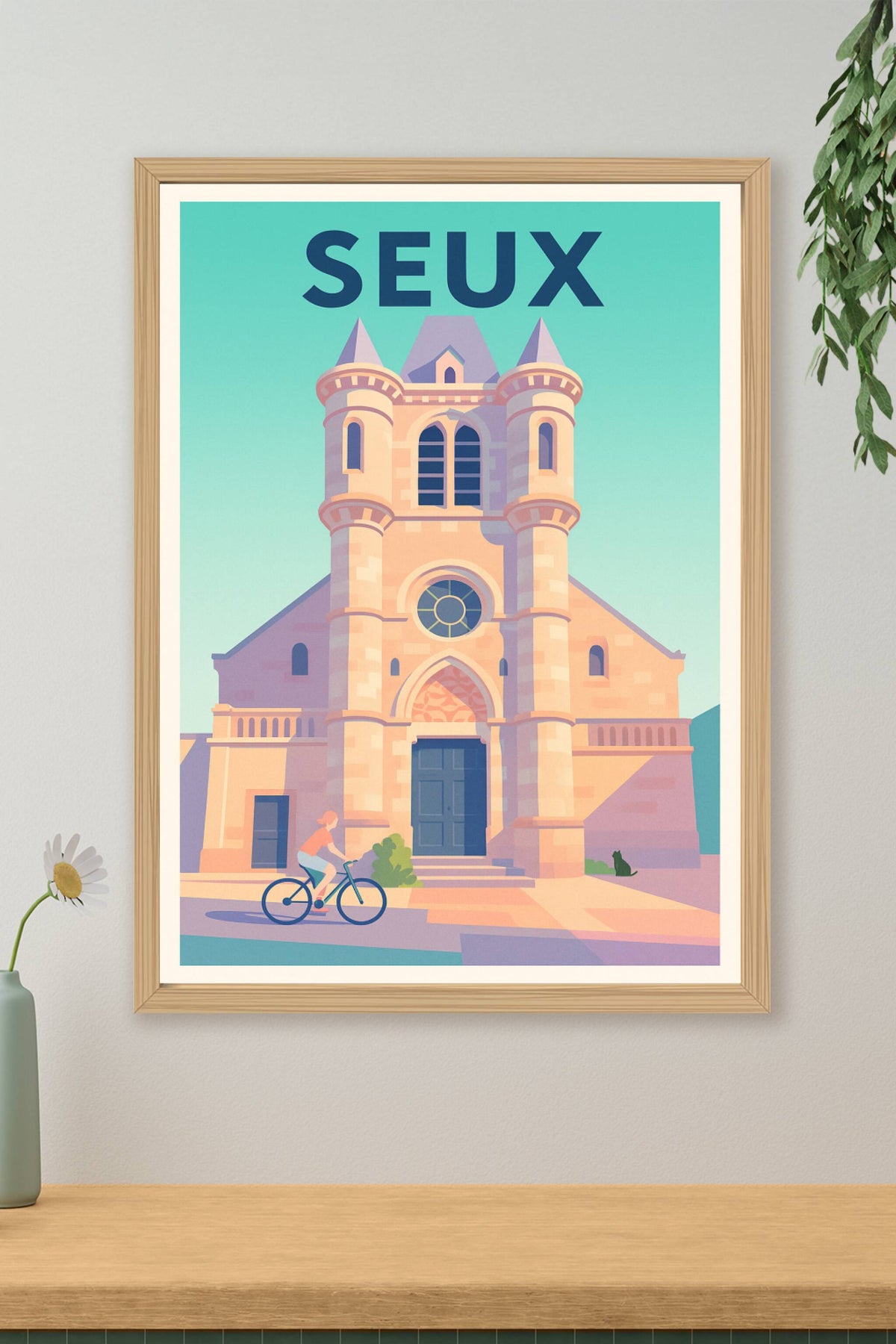 Affiche Seux — Charme et sérénité d'un village au passé historique · poster d'art de Seux