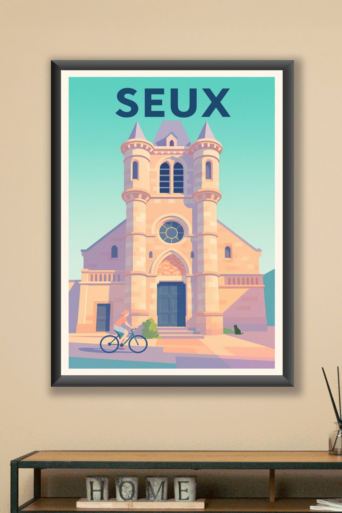 Affiche Seux — Charme et sérénité d'un village au passé historique · poster d'art de Seux