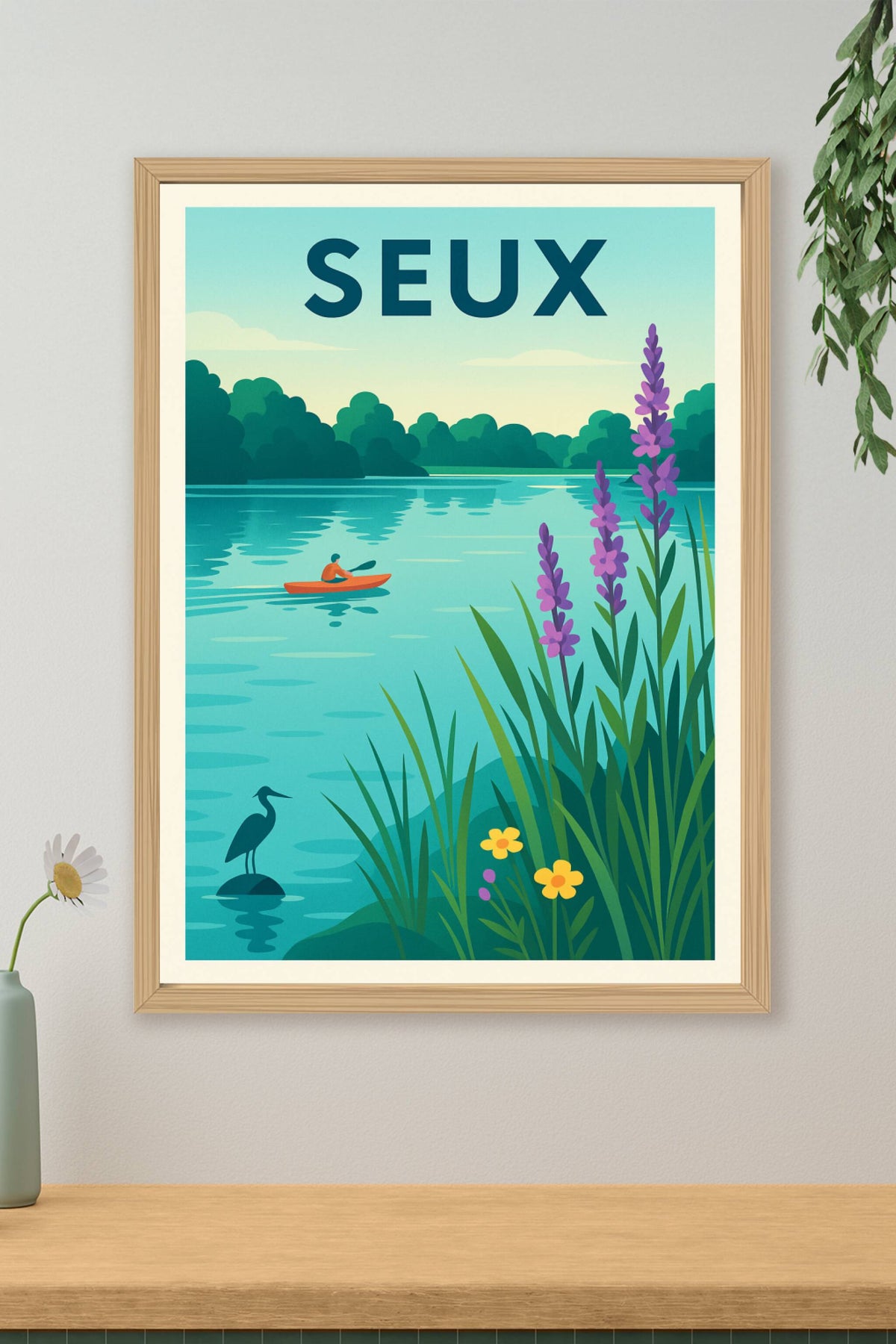 Affiche Seux — Tranquillité au fil de l'eau · poster d'art de Seux