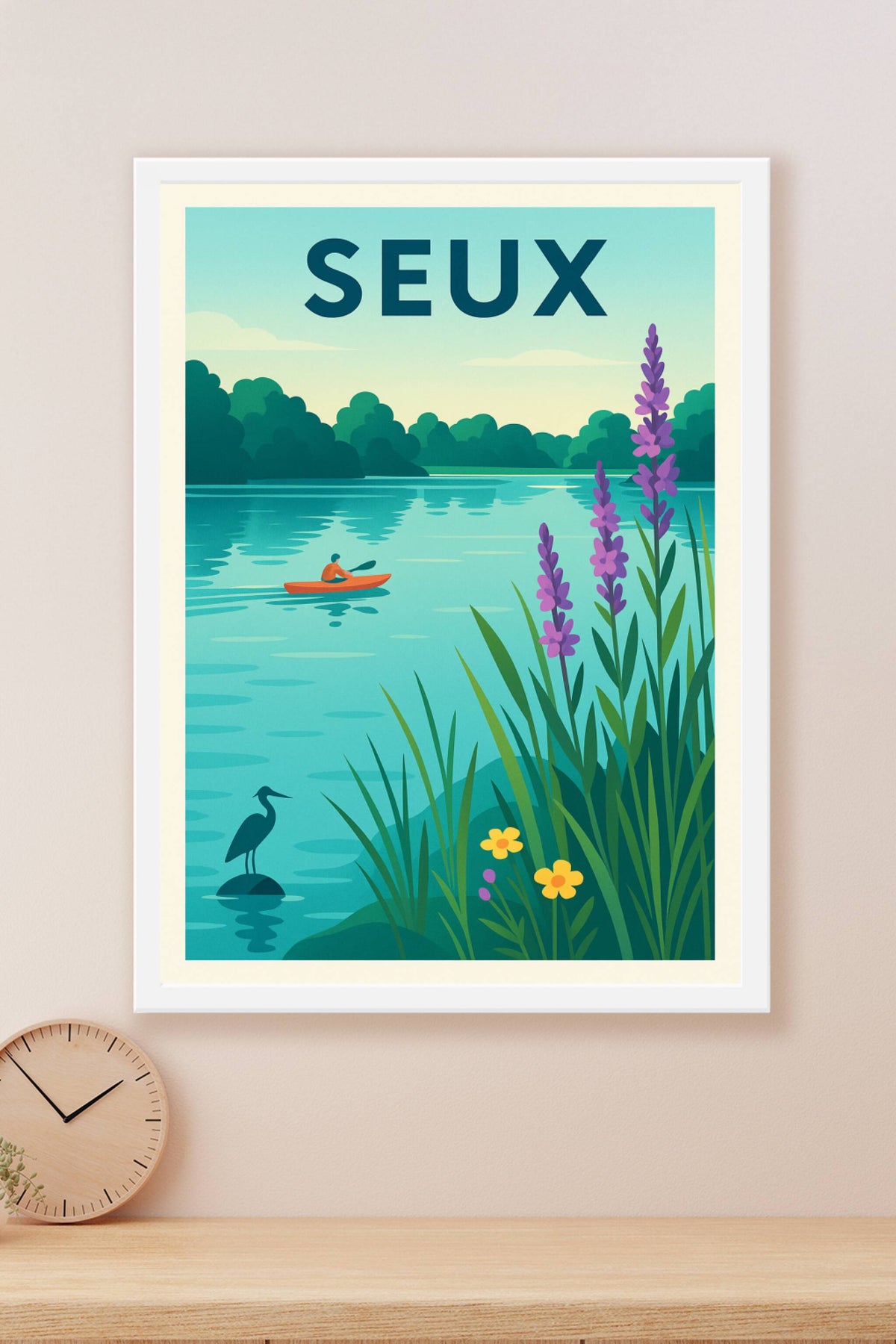 Affiche Seux — Tranquillité au fil de l'eau · poster d'art de Seux