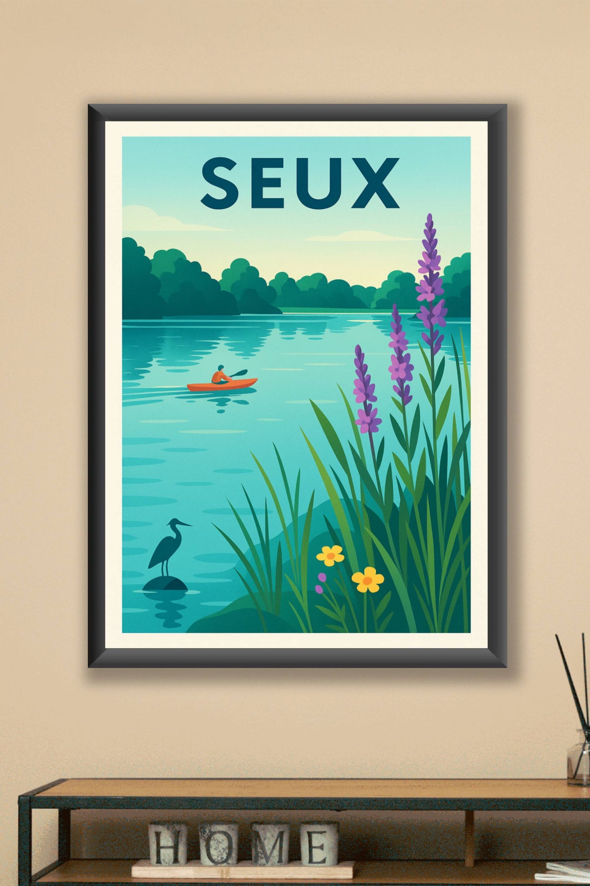 Affiche Seux — Tranquillité au fil de l'eau · poster d'art de Seux