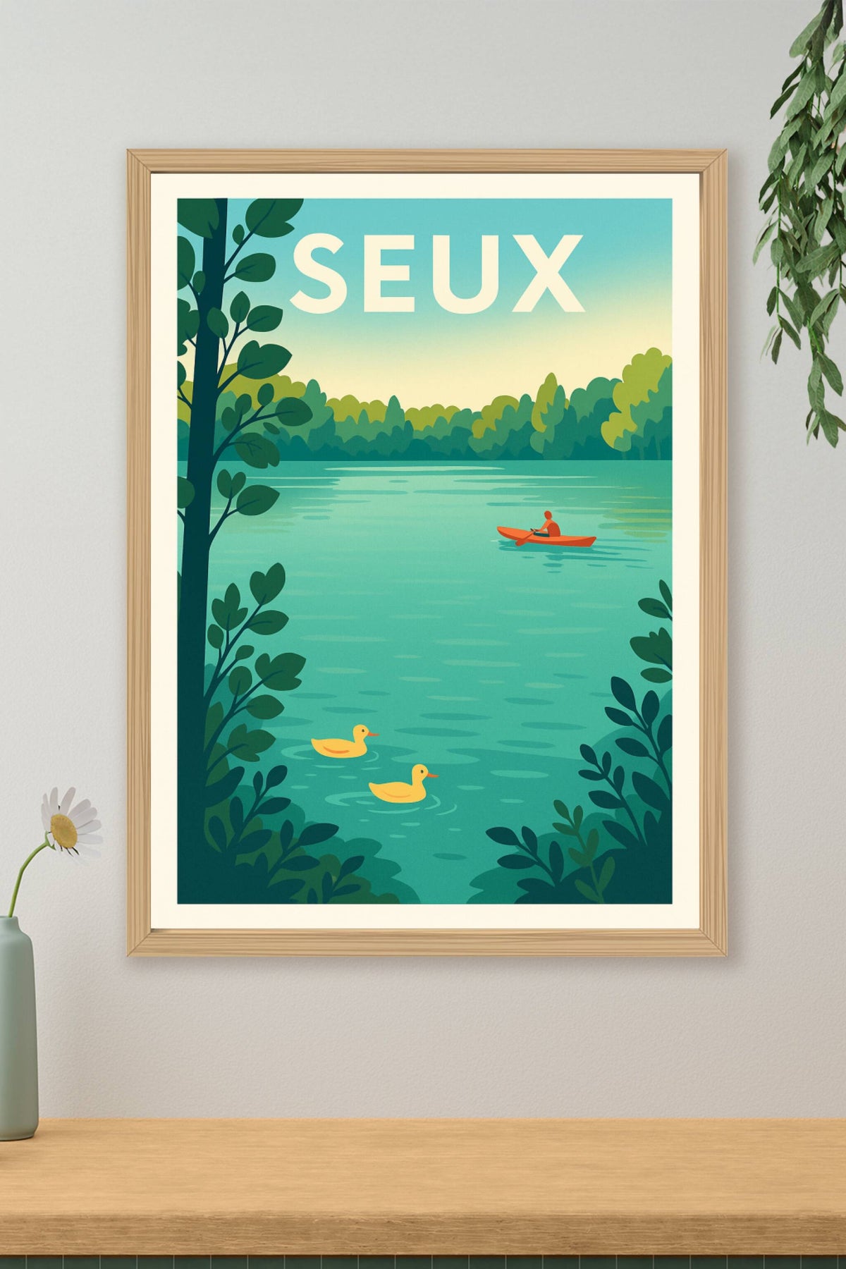 Affiche Seux — Sérénité au fil de l'eau · poster d'art de Seux