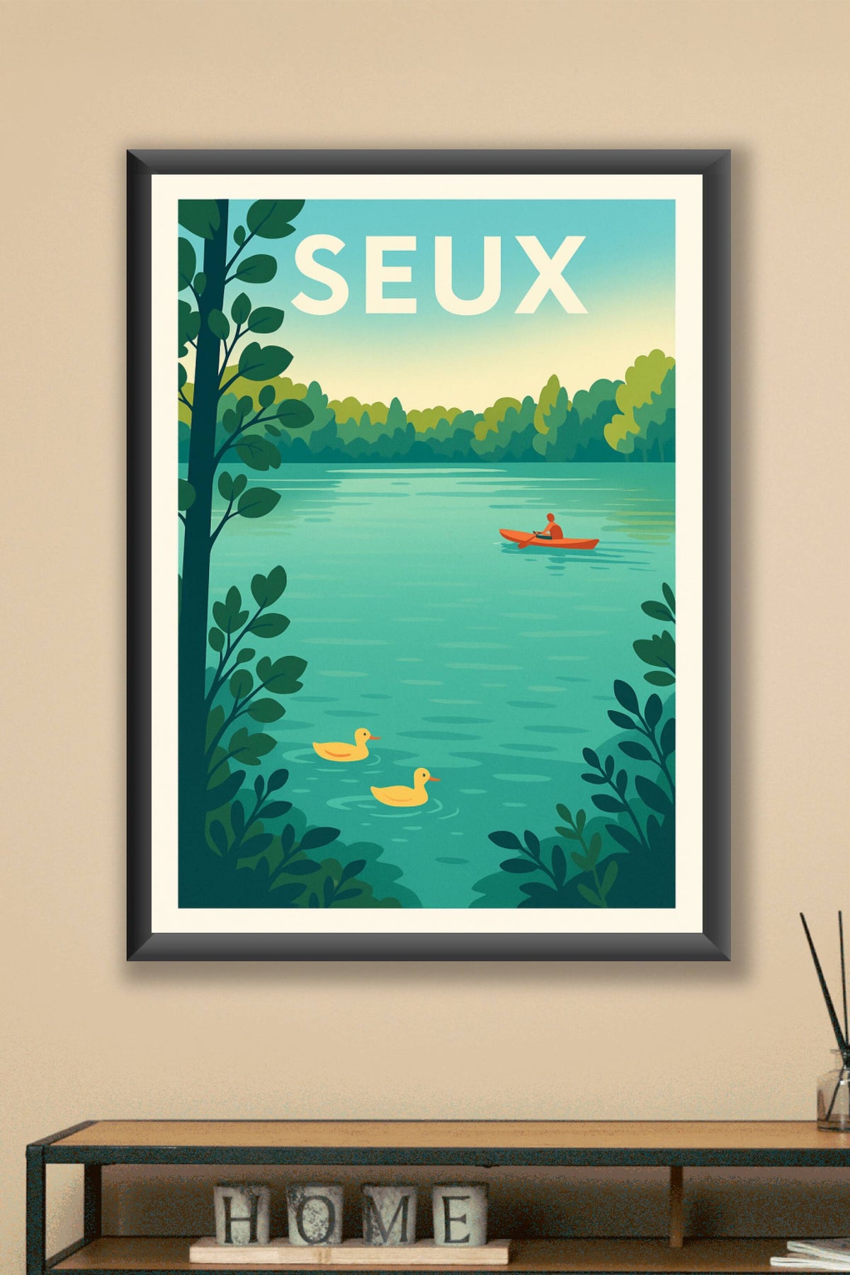 Affiche Seux — Sérénité au fil de l'eau · poster d'art de Seux