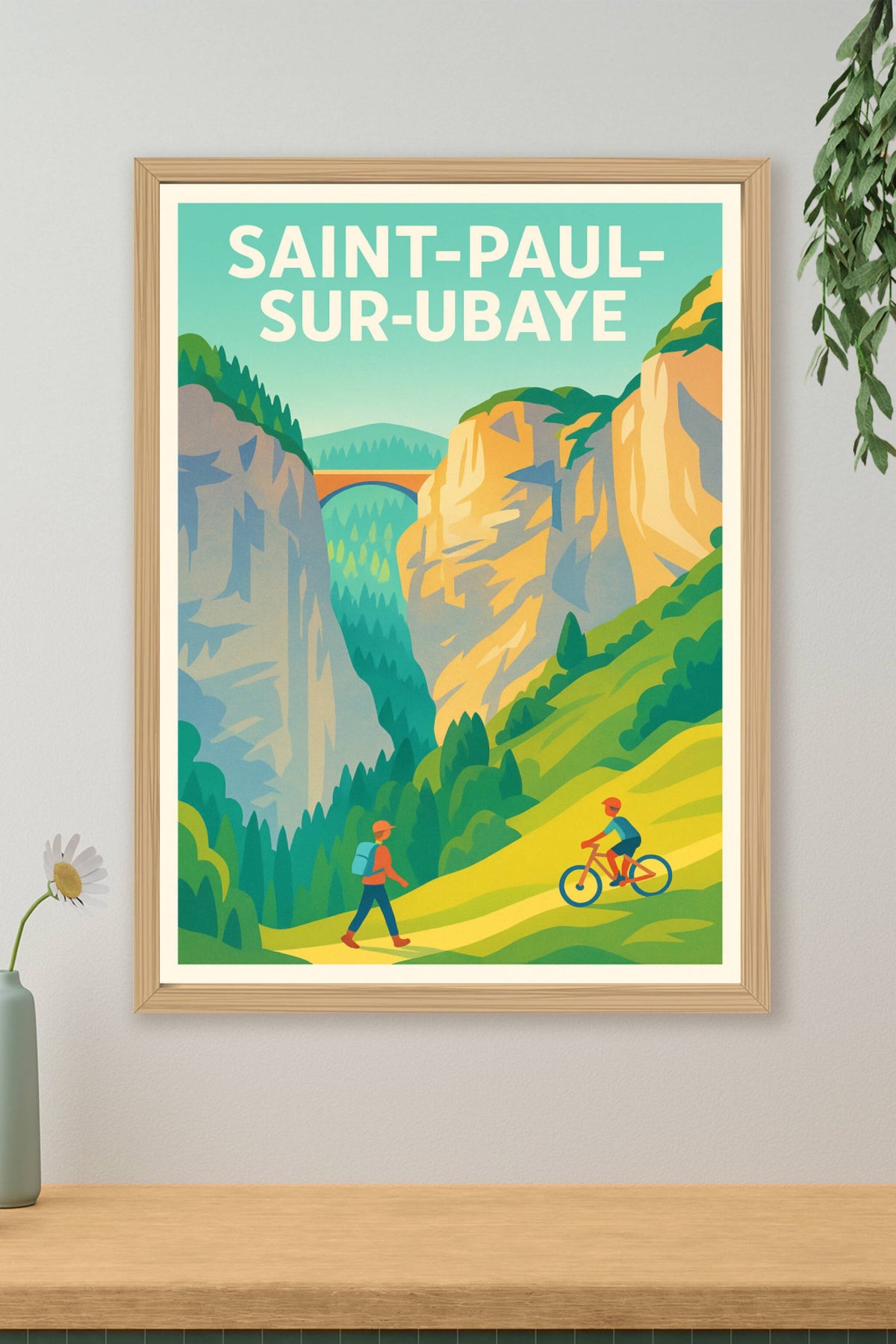 Affiche Saint-Paul-sur-Ubaye — Escapade nature entre montagnes et rivières · poster d'art de Saint-Paul-sur-Ubaye