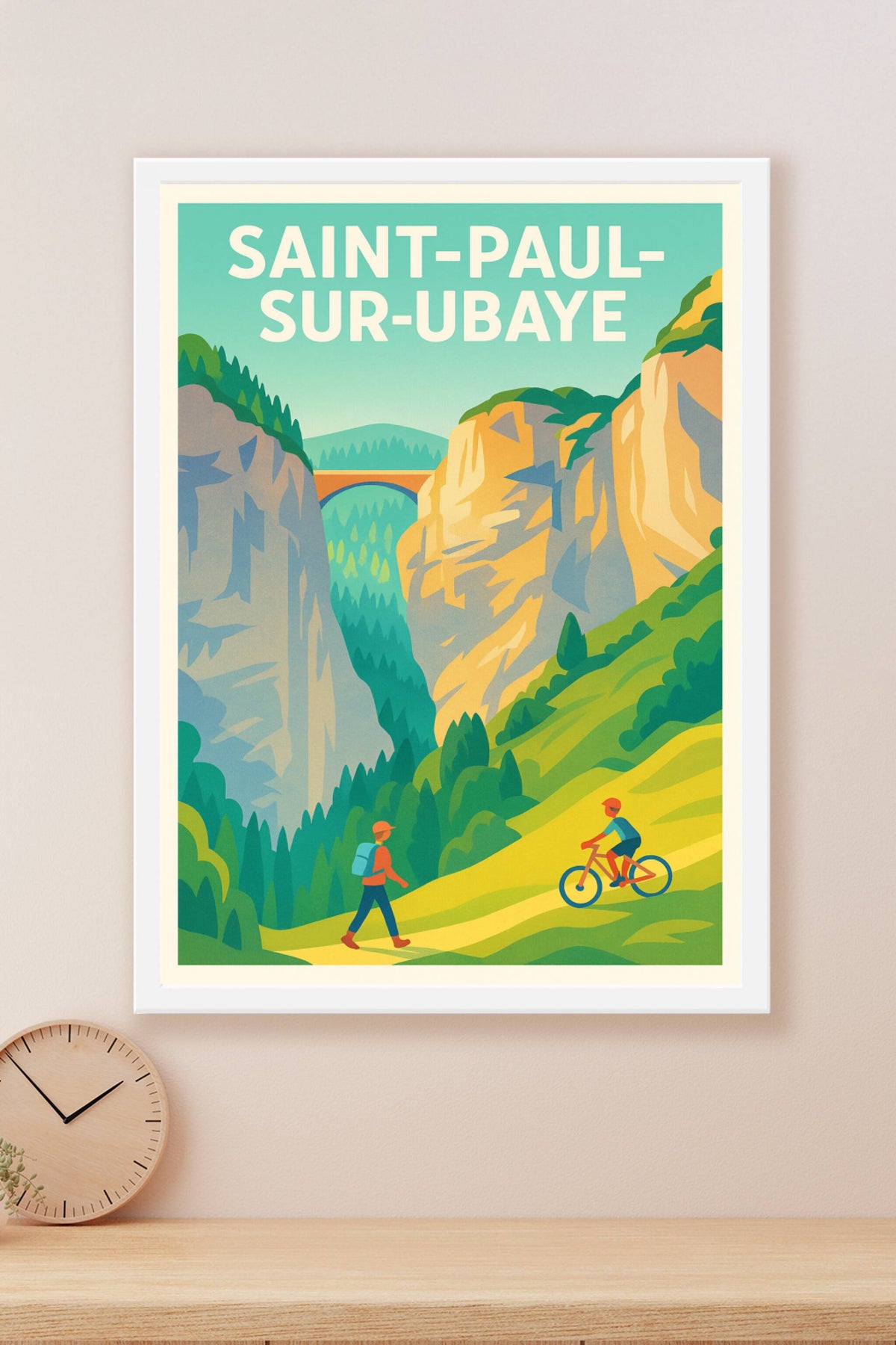 Affiche Saint-Paul-sur-Ubaye — Escapade nature entre montagnes et rivières · poster d'art de Saint-Paul-sur-Ubaye