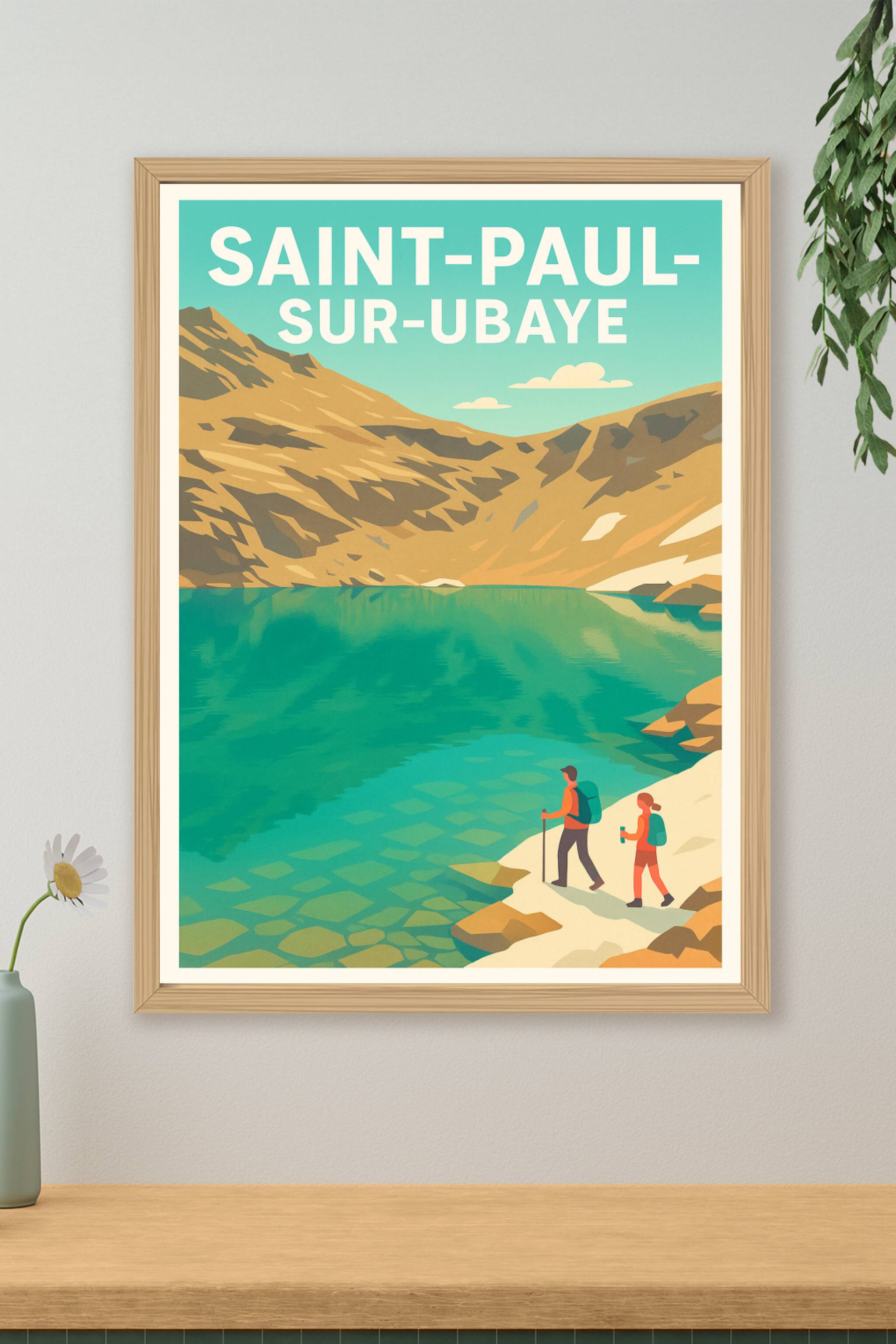 Affiche de Saint-Paul-sur-Ubaye - Invitation à la randonnée en montagne