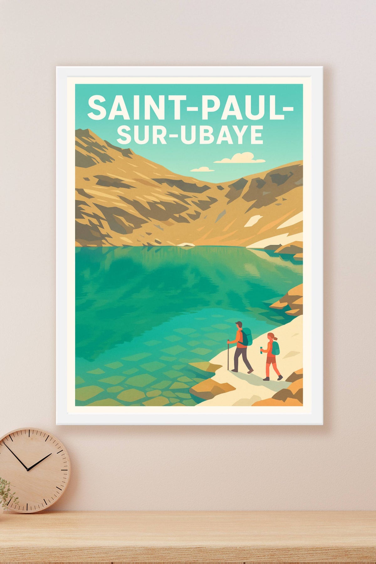Affiche Saint-Paul-sur-Ubaye — Invitation à la randonnée en montagne · poster d'art de Saint-Paul-sur-Ubaye
