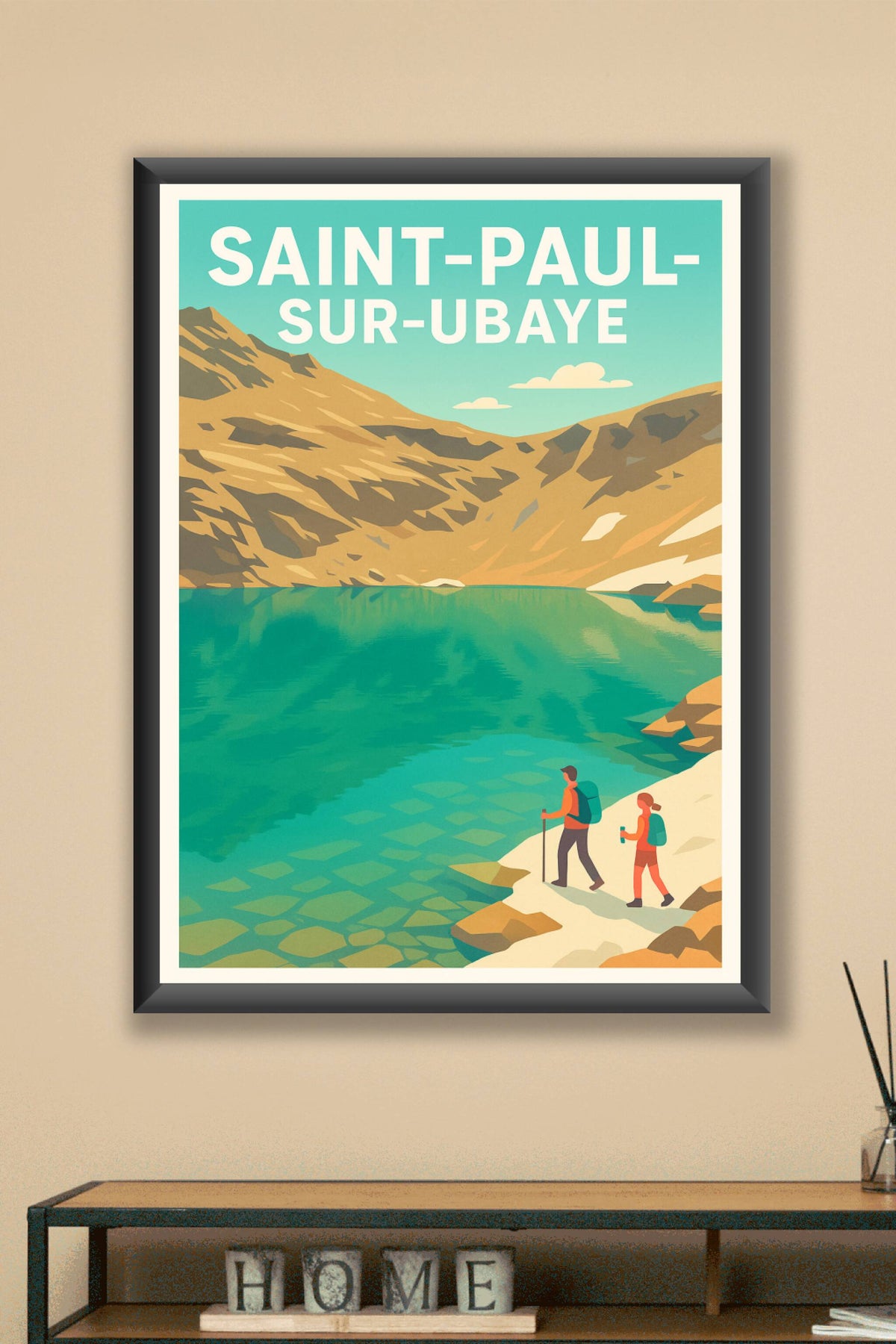 Affiche Saint-Paul-sur-Ubaye — Invitation à la randonnée en montagne · poster d'art de Saint-Paul-sur-Ubaye