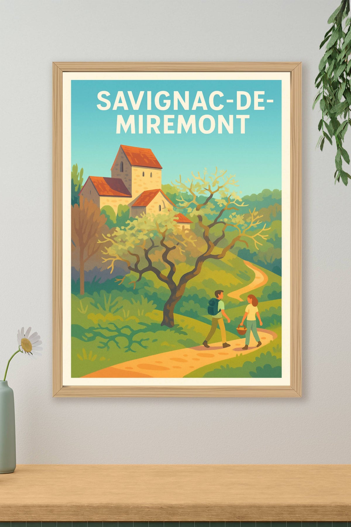 Affiche Savignac-de-Miremont — Promenade Champêtre et Douceur de Vivre · poster d'art de Savignac-de-Miremont