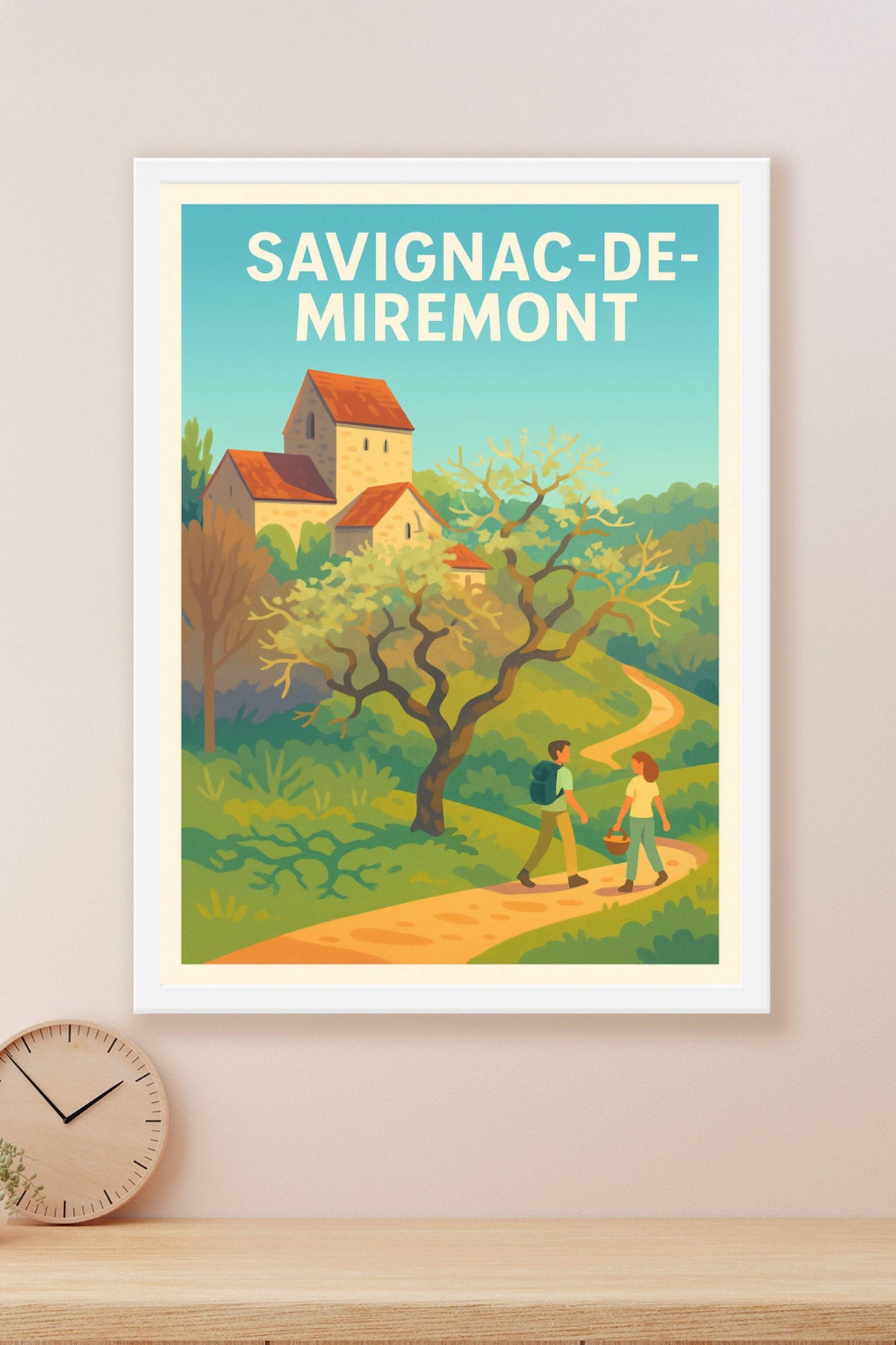 Affiche Savignac-de-Miremont — Promenade Champêtre et Douceur de Vivre · poster d'art de Savignac-de-Miremont