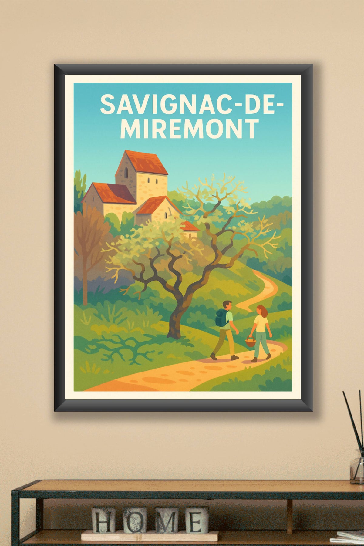 Affiche Savignac-de-Miremont — Promenade Champêtre et Douceur de Vivre · poster d'art de Savignac-de-Miremont