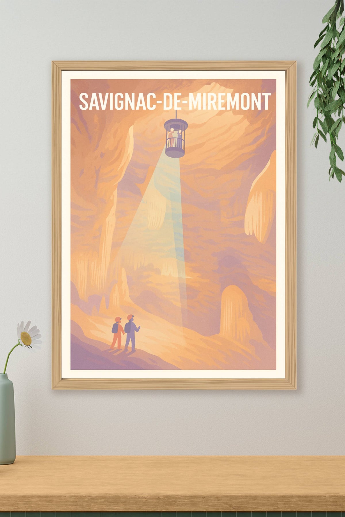 Affiche Savignac-de-Miremont — Exploration souterraine et émerveillement · poster d'art de Savignac-de-Miremont