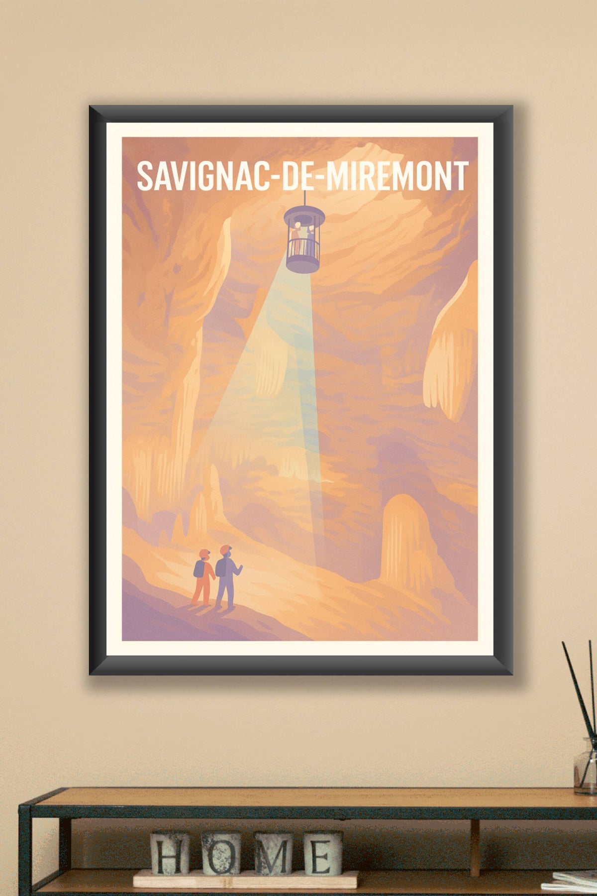 Affiche Savignac-de-Miremont — Exploration souterraine et émerveillement · poster d'art de Savignac-de-Miremont