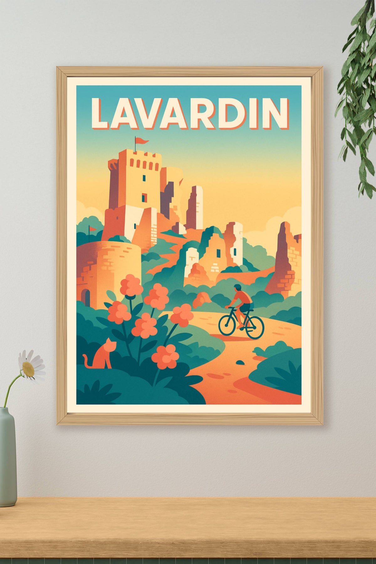 Affiche Lavardin — Évasion bucolique au cœur des ruines médiévales · poster d'art de Lavardin