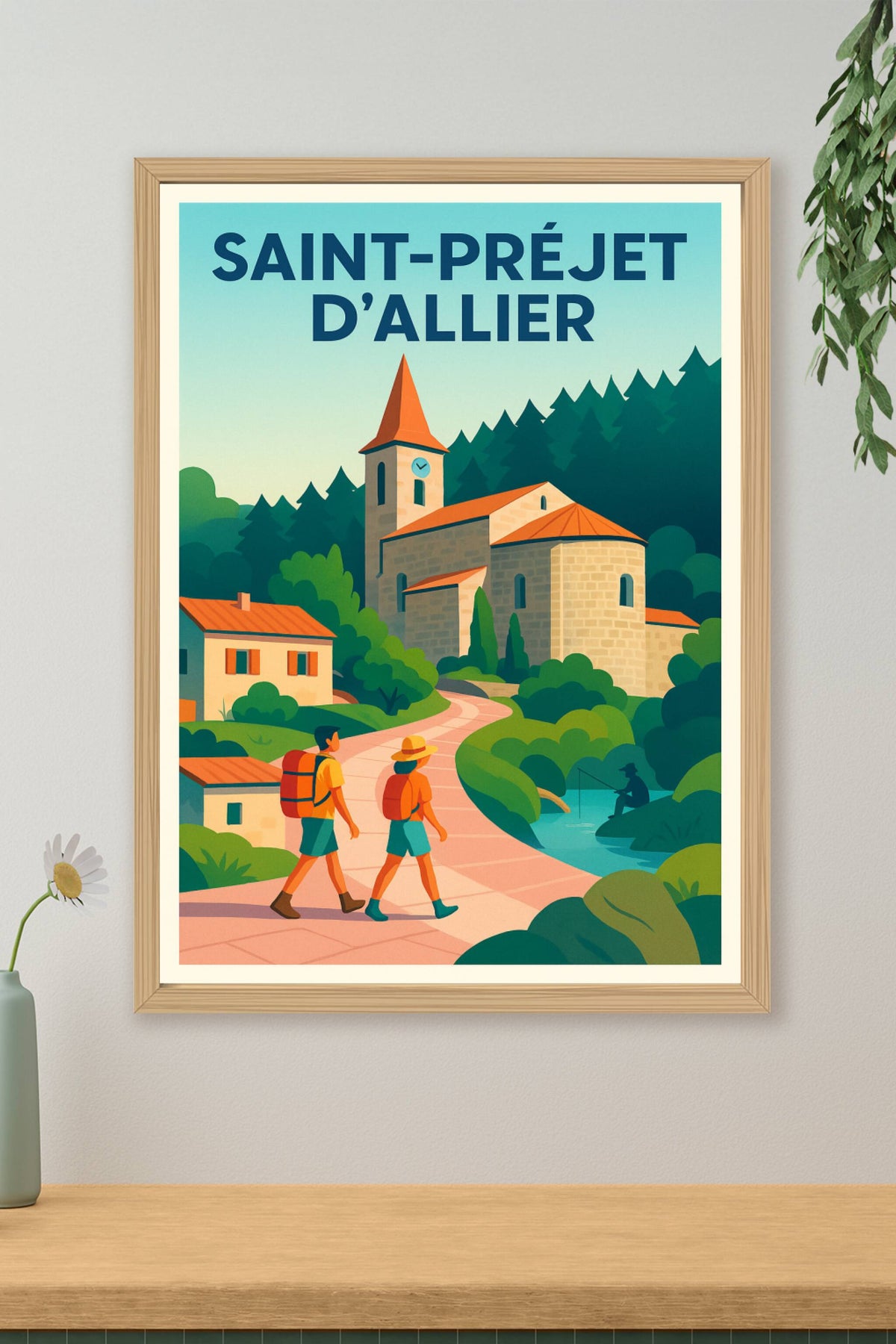 Affiche Saint-Préjet d'Allier — Évasion et nature authentique · poster d'art de Saint-Préjet d'Allier